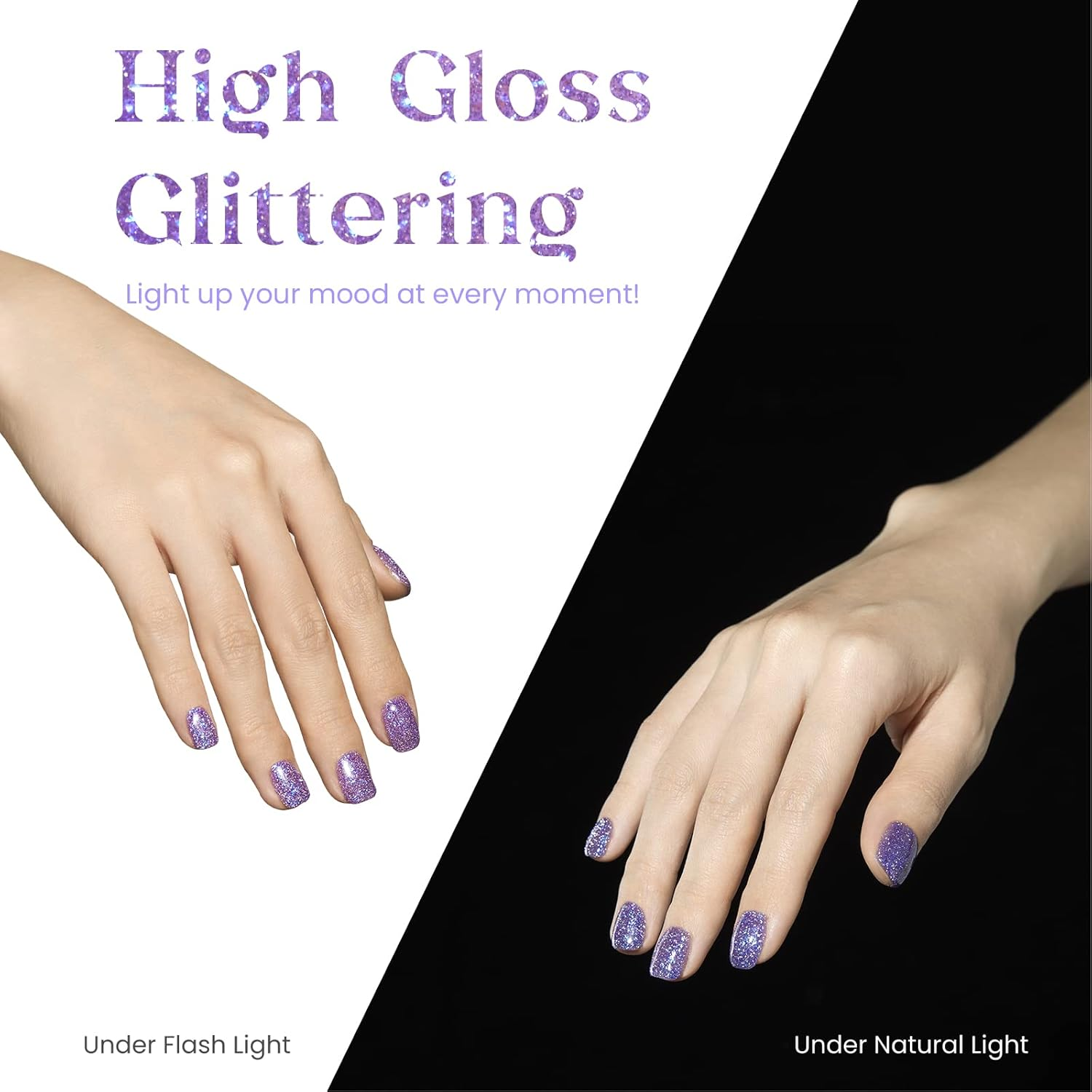 Beetles Gel Polish Diamond Glitter Nail Polish 15Ml Party Queen Nail Purple Sparkly Gel Soak off Uv LED Nail Lamp Flashy Gel Polish Nail Art Manicure Salon DIY Home image number 4