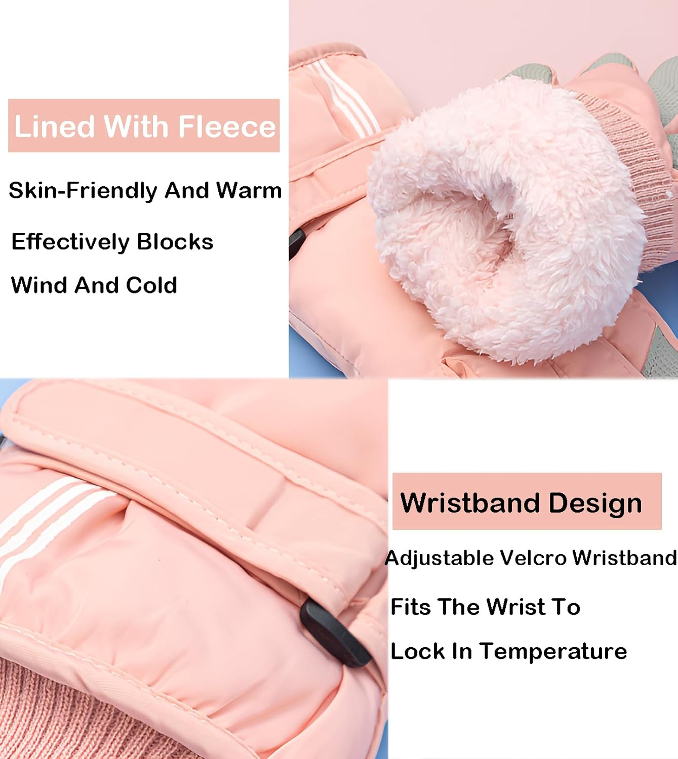 Eohak Kids Winter Snow Ski Gloves - Boys Girls Breathable Waterproof Gloves for Ourdoor Sports 5-10Y image number 4