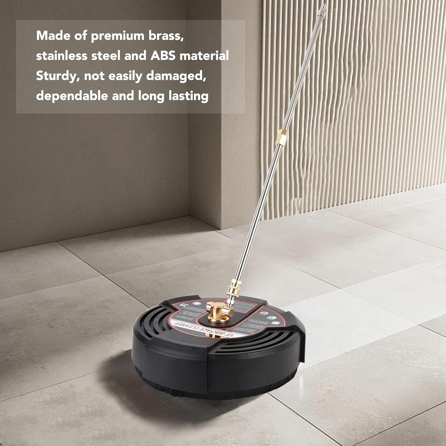 13 Inch Pressure Washer Surfaces Cleaner, 2500PSI Stainless Steel Surfaces Cleaner with 1/4 Inch Quick Connect and 2 Extension Wands Power Washer Attachment for Concrete, Driveway image number 6