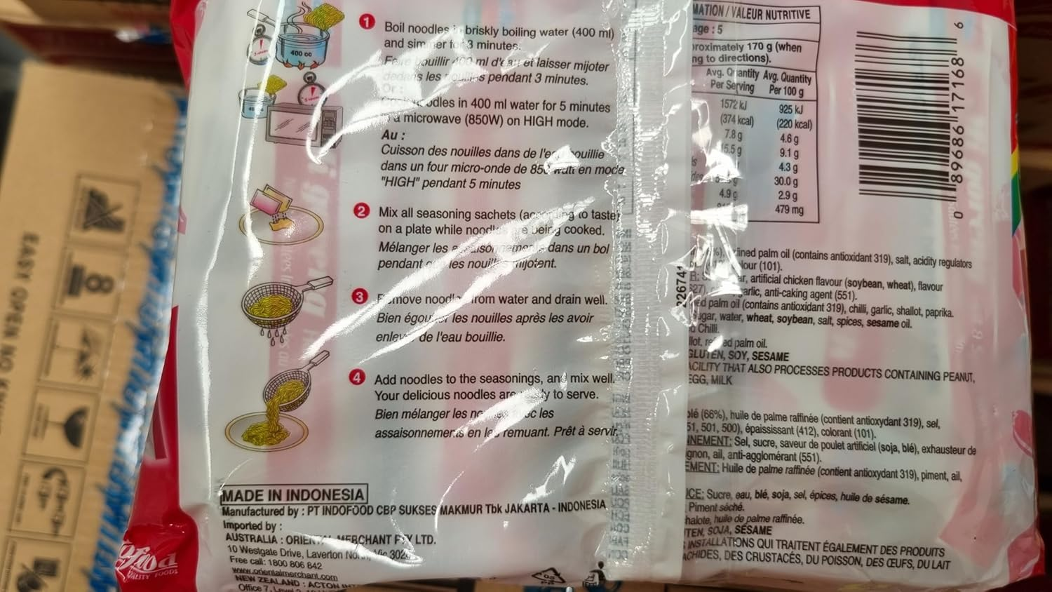 Indomie Mi Goreng Hot and Spicy Flavour Instant Noodle 80G X 40 Packs