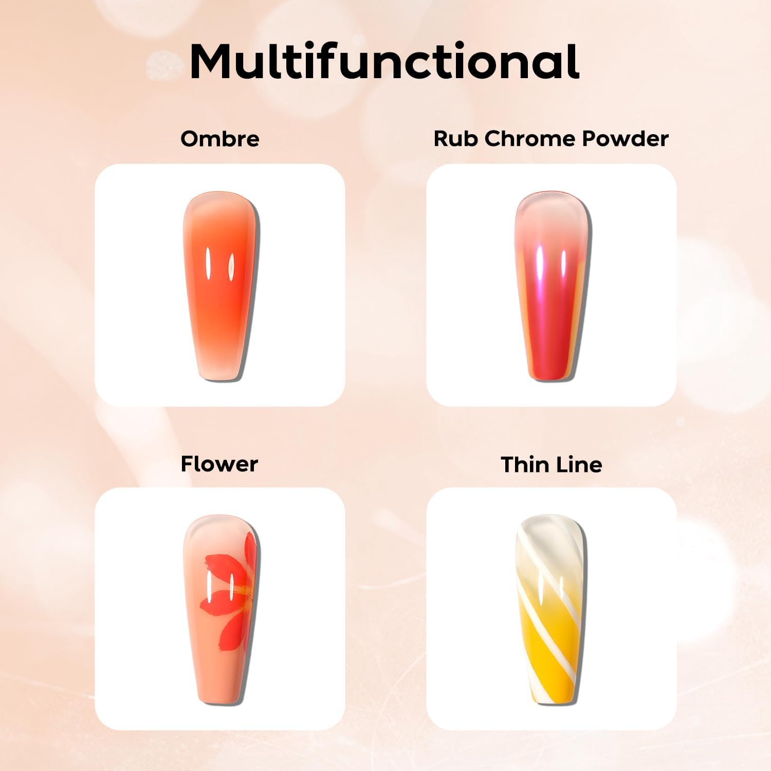 AIMEILI Ombre Gel Nail Polish Kit, Vegan, Cruelty Free, Gradient Blush Effect Solid Gel Polish 6 Colors Pat Painting Gel with Nail Sponge Drawing Brush - Ppgset002 image number 7