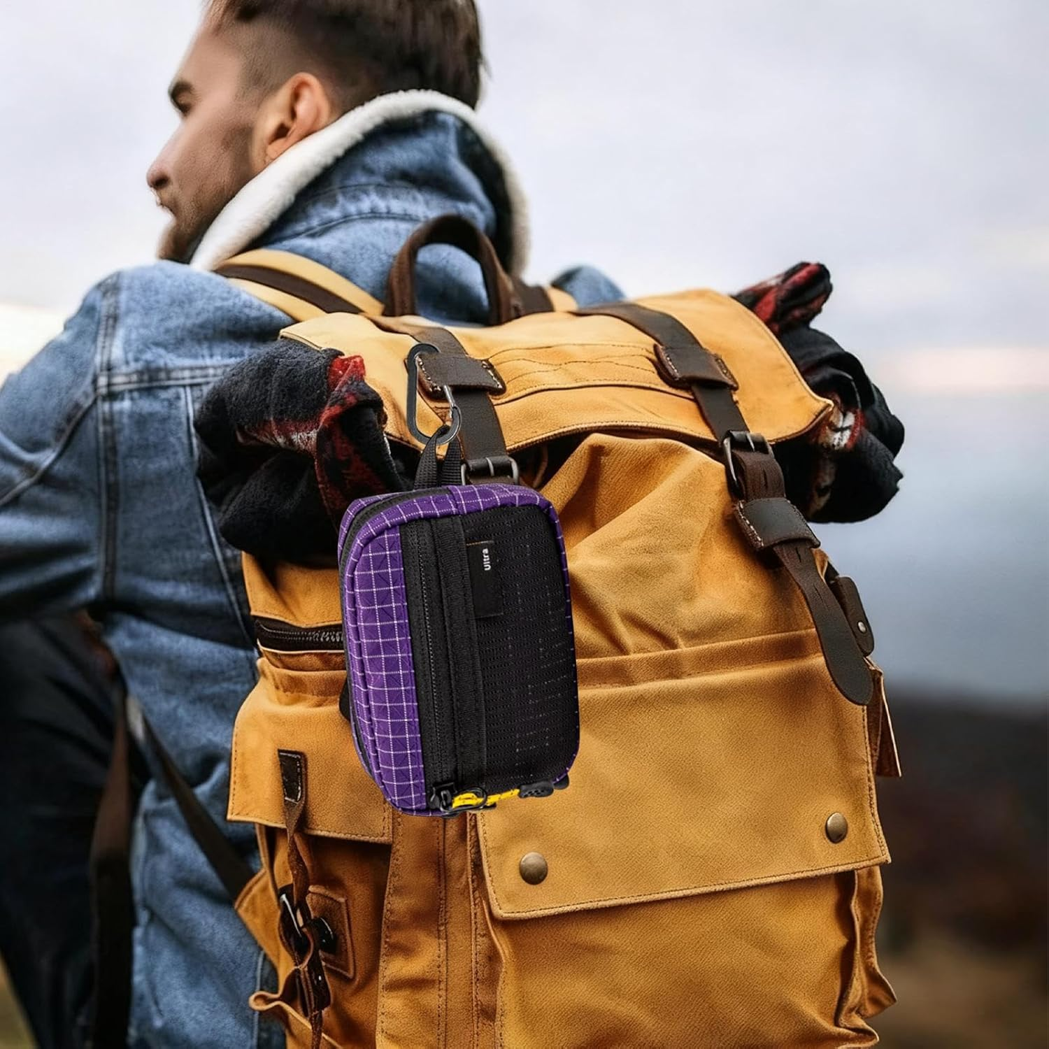 Portable Shoulder Strap Pouch, Waterproof Travel Bag for Daily Utility, Secure Multi-Pocket Organizer, Adorable Outdoor Gear Holder for Premium Sports Adventure and Casual Mobility Accessory - Purple image number 2