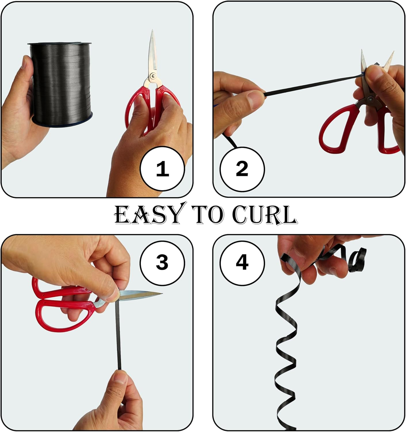 Black Curling Ribbon 3/16" Wide &times; 500 Yards Ribbon for Gift Wrapping Balloon String Birthday Party Decoration Ribbons for Festive Crafts Wedding Decoration - Black image number 5