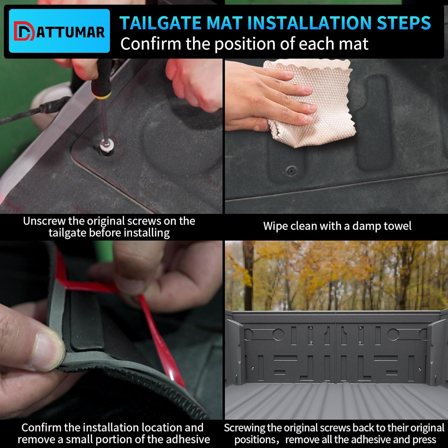 Dattumar Truck Bed Mat Tailgate Mat for 2021-2025 Ford F150 or F150 Lightning 5.5Ft Bed All Weather Protection TPE Accessories (21-25 F150 & Lightning 5.5 Feet) image number 5