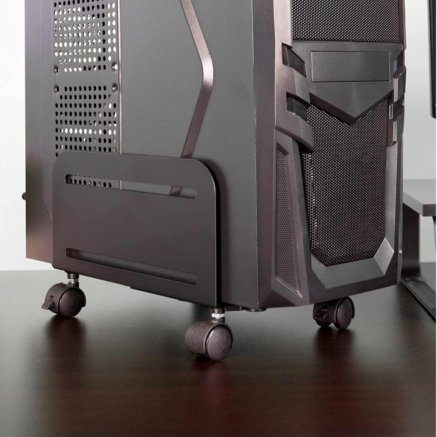 Mobile Computer Tower Rolling Stand PC CPU Case Wheels Holder Cart Desktop ATX Adjustable Caster ACA-CPB-4