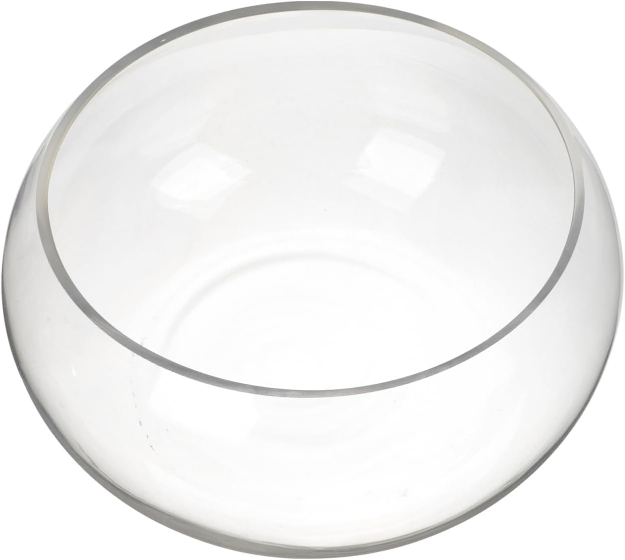 Kisangel Large round Glass Fish Bowl Transparent Glass Fish Tank Terrarium Bowls for Home Office Decoration Plant Vase Planter