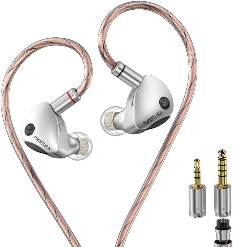 TWISTURA Woodnote Wired Earbuds,3.5Mm 4.4Mm In-Ear Earphones,Detachable Cable Hi-Fi Headphones for PC, Phone image number 6