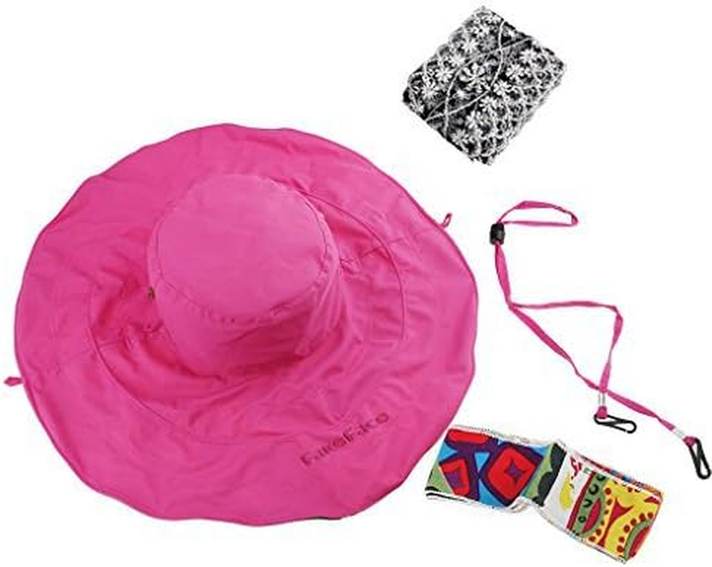 Women'S Foldable Floppy Reversible Travel Beach Sun Visor Hat Wide Brim UPF 50+ - Beige image number 7