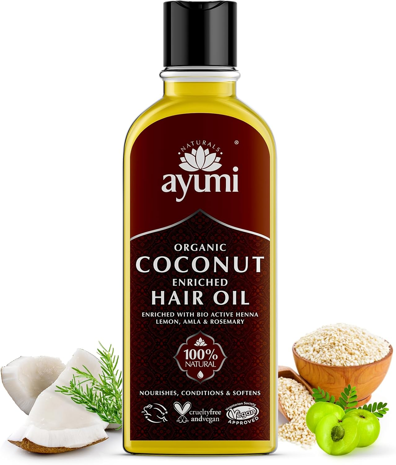 Ayumi Organic Coconut Enriched Hair Oil 1 X 150Ml image number 1