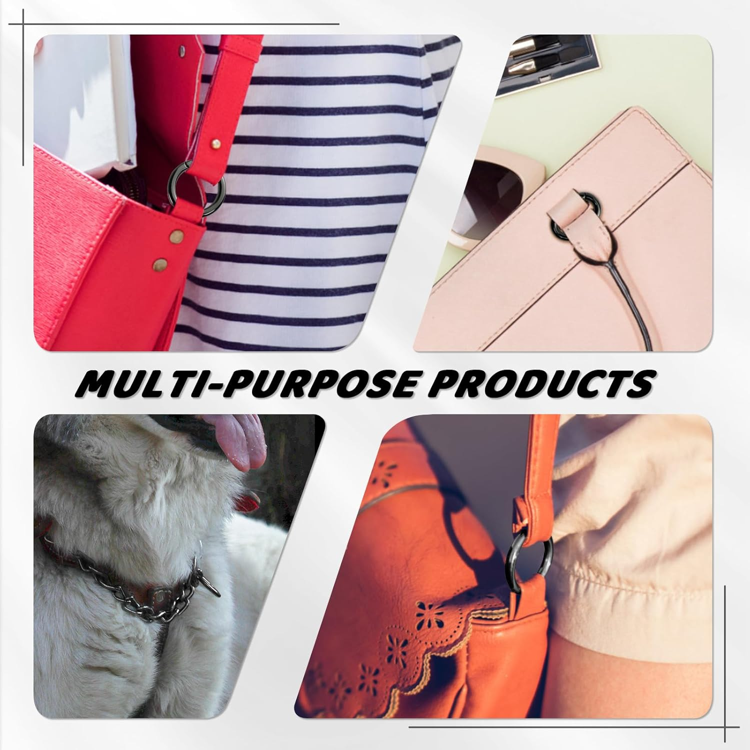 20 Pcs Small Carabiner Clip, Metal Oval Carabiner, round Clips Key Ring Clip, Quick Release Car Key Ring Suitable for Wallet, Purse, Bag, Charms, Keychains, Outdoor Camping image number 3