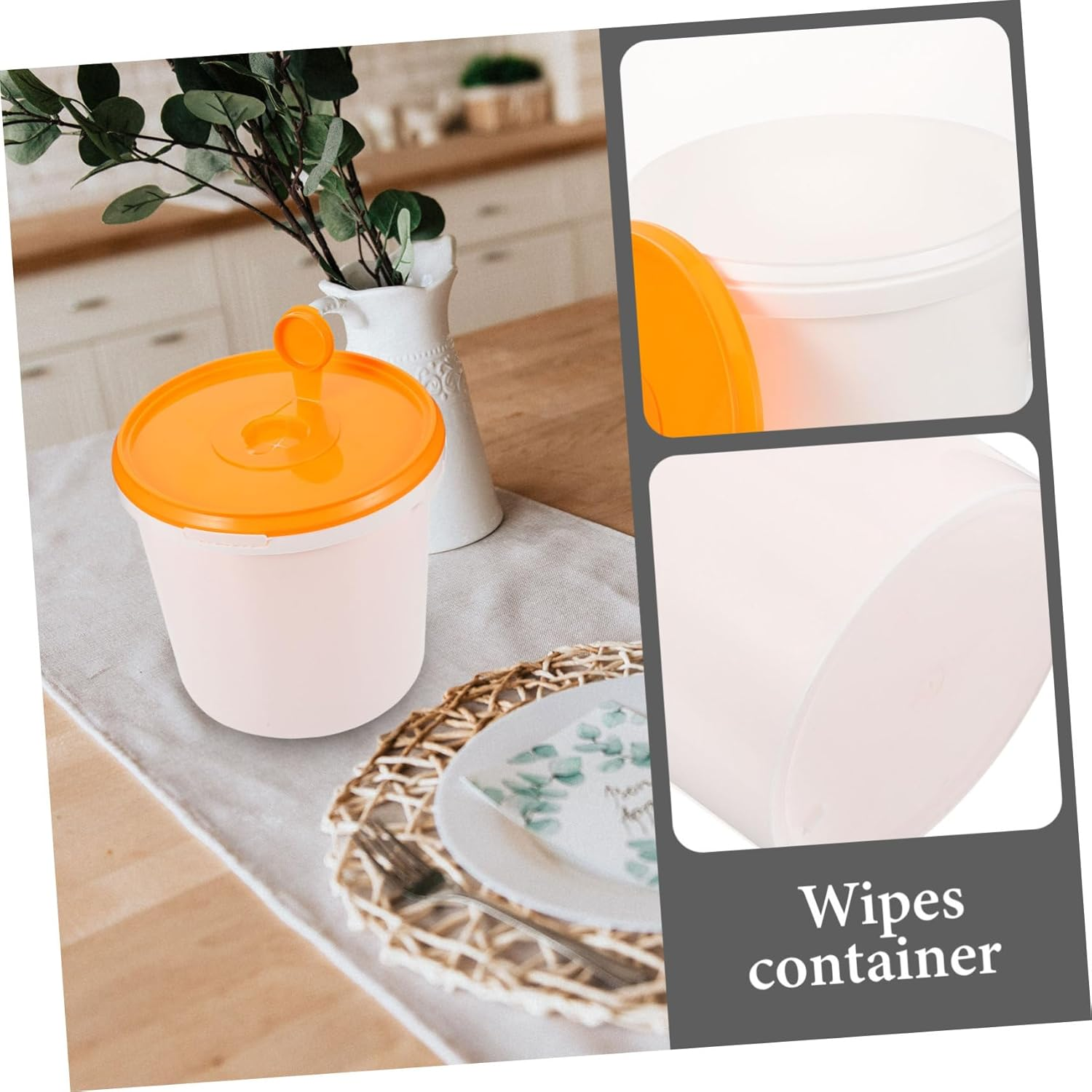 Wet Wipes Bucket Refillable Wipes Holder for Bathroom Car Use Handle Bucket and Cleaning image number 5