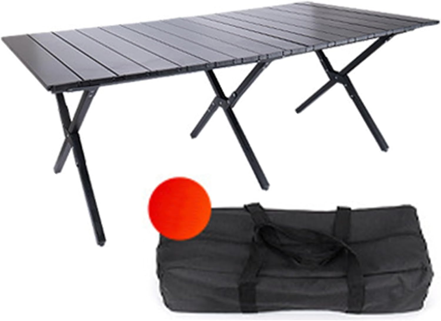 120Cm Portable Folding Camping Table, Outdoor Low Picnic Table, Carbon Steel Roll-Up Camping Table with Carry Bag, Lightweight Foldable Camp Table for Beach,Party, Patio, BBQ, Travel, Backyard