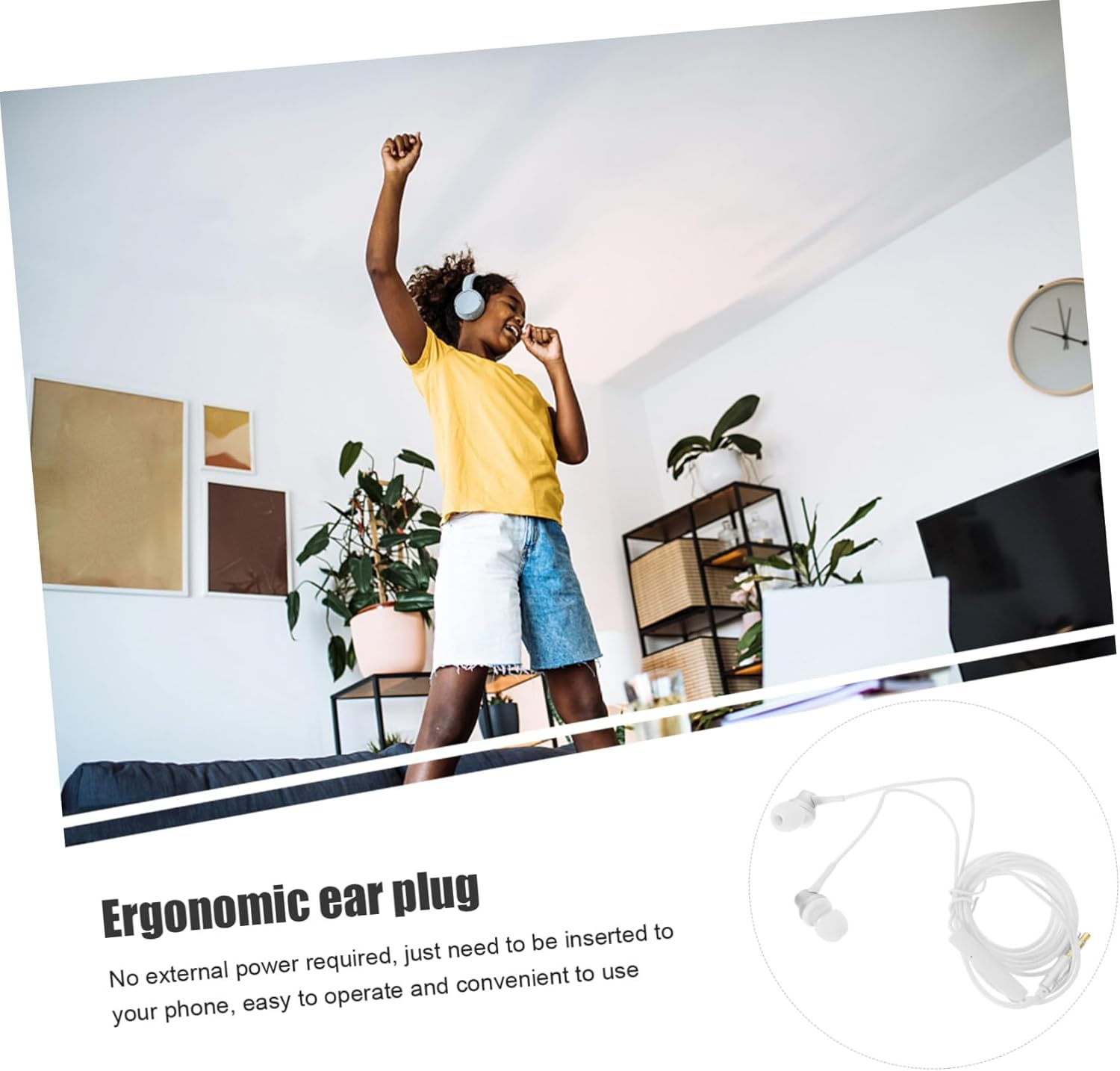 SEWACC -Ear Headphones Ergonomic Earbuds with 3.5Mm Jack and Strong Bass for Phone Laptop Tablet image number 6