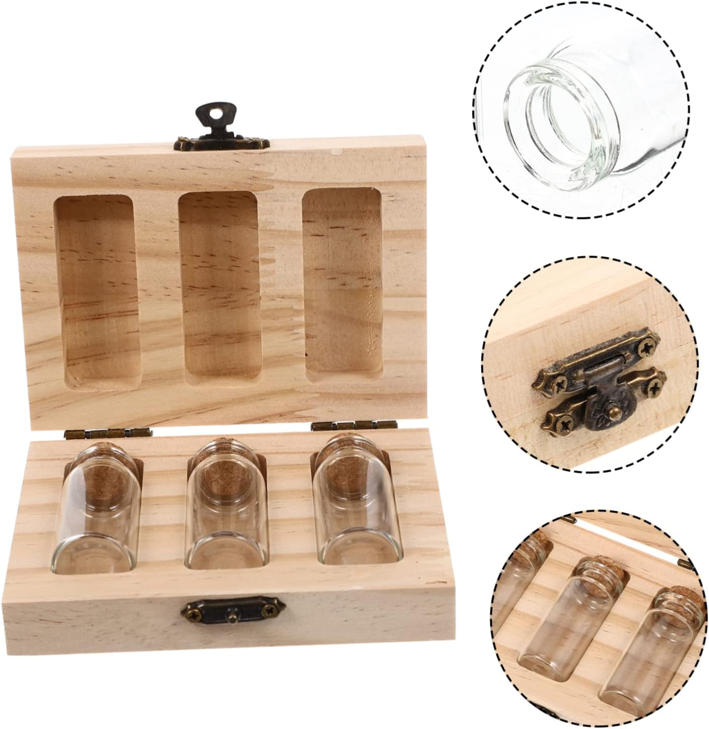 INOOMP Adorable Keepsake Box Cord Storage Fetal Hair Teeth Preservation Wooden Newborn image number 6