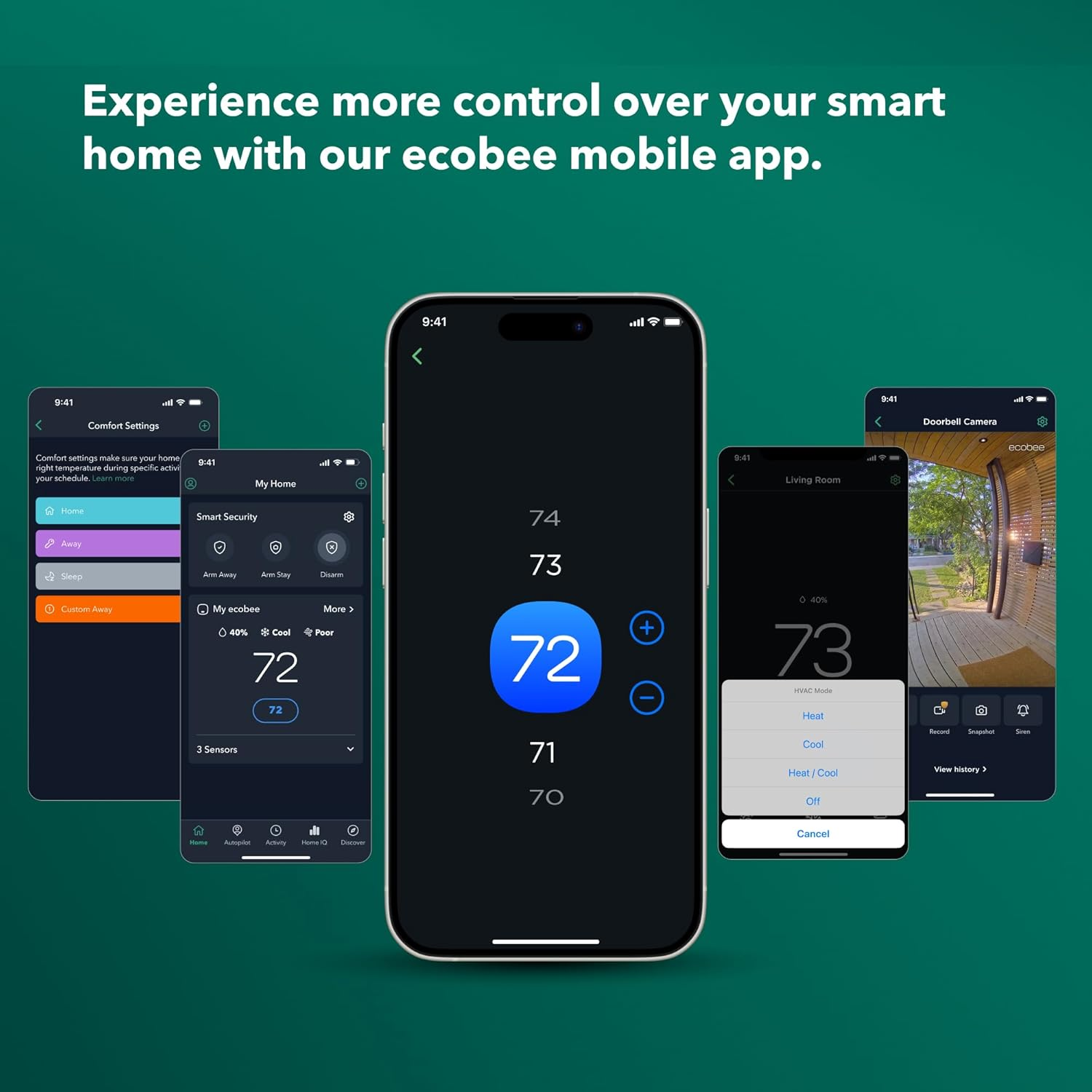 New 2022! Ecobee Smart Thermostat Premium with Siri and Alexa and Built in Air Quality Monitor and Smart Sensor image number 3