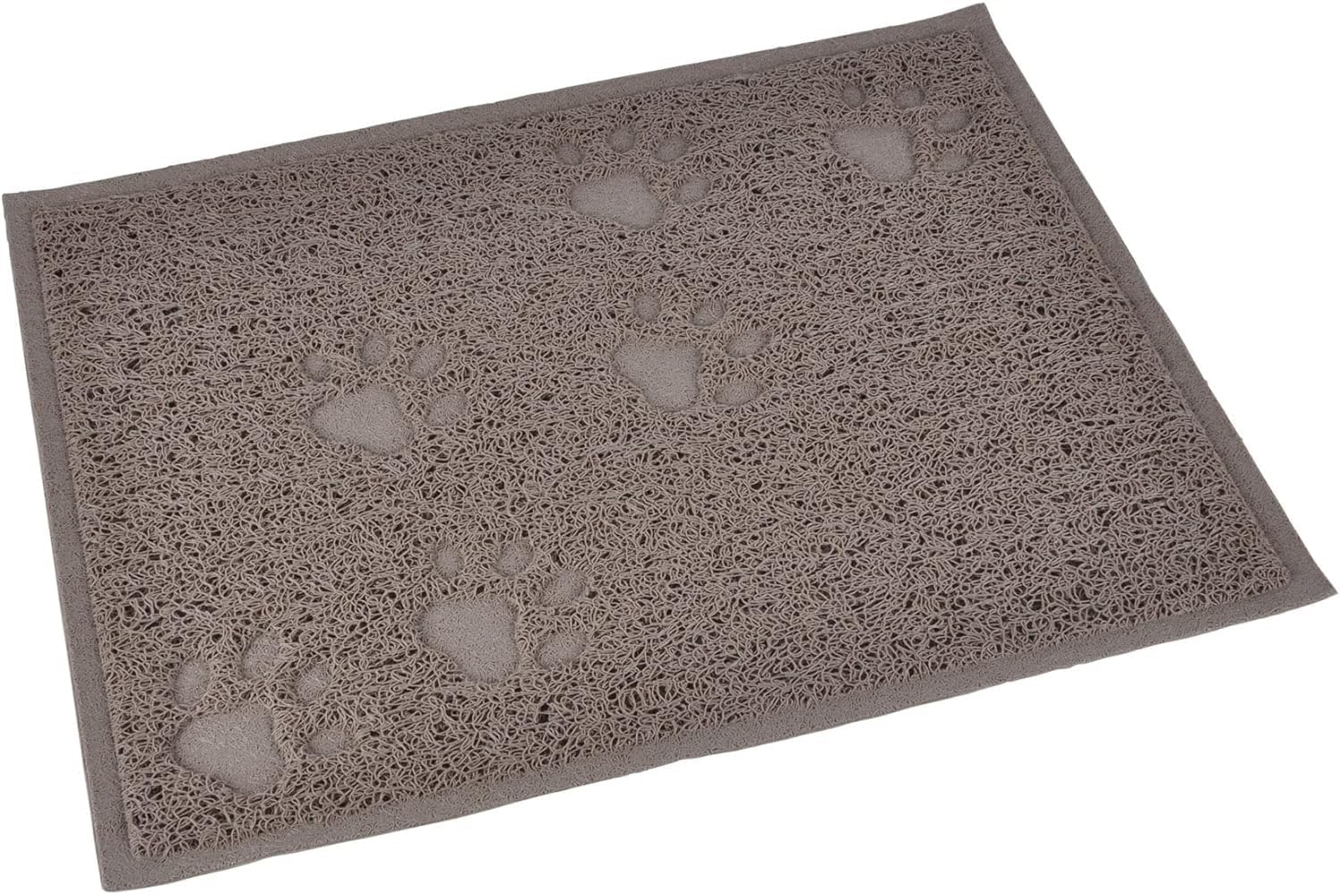 LOVE STORY 40Cm X 30Cm Paw Print Rectangle Dining & Cat Litter Mat Taupe