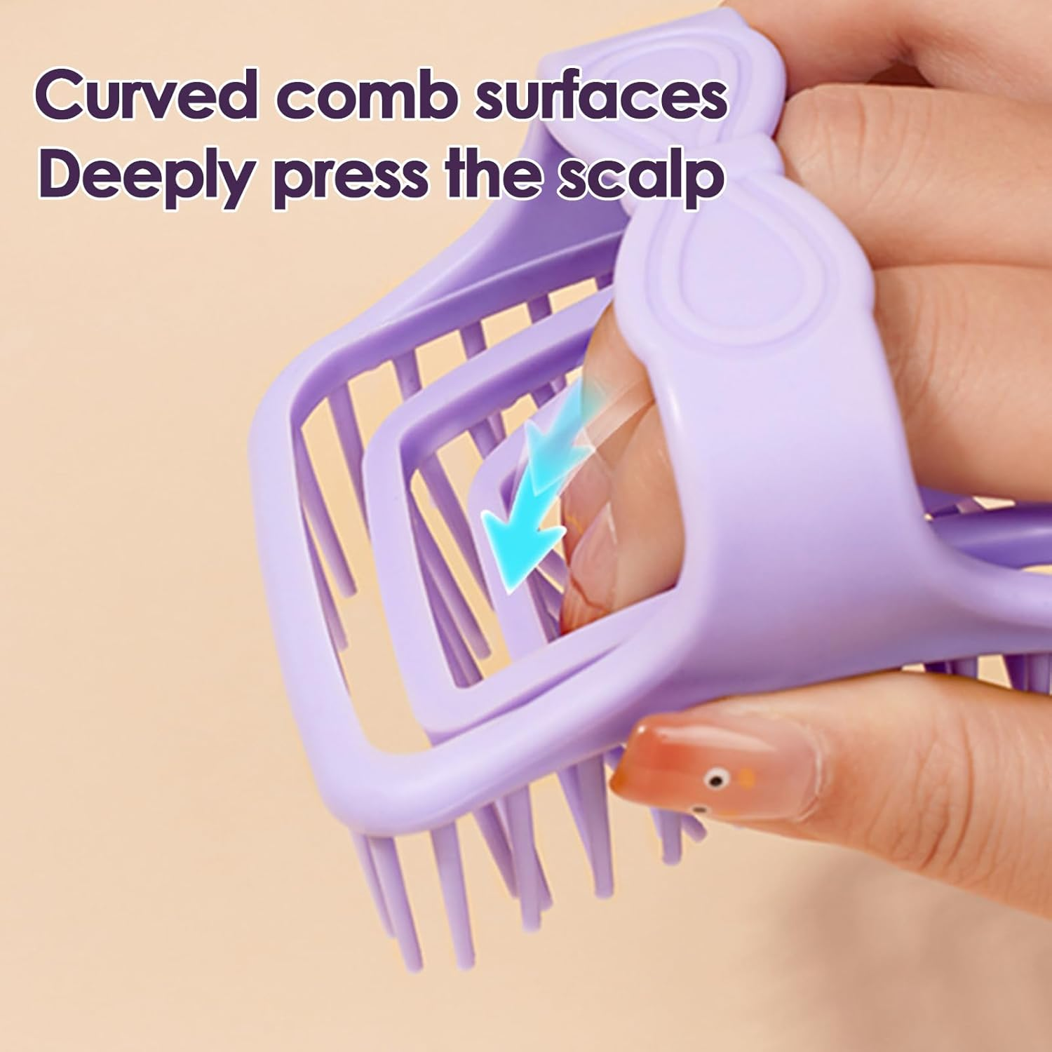 Hollow Hair Scalp Brush | Shampoo Brush Massager,Gentle Bath Cleaning Comb Bathroom Body Care Scrubber for Lovers Family Friends image number 3