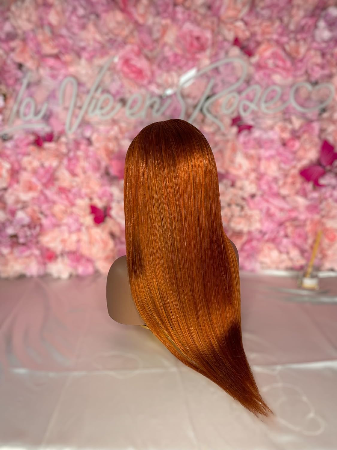 4X4 Hd Lace Ginger/Orange Human Hair Wig, Lace Front Wig Lace Closure Wig Ombre Human Hair Wigs 4X4 Wig 24 Inch 180 Density image number 1