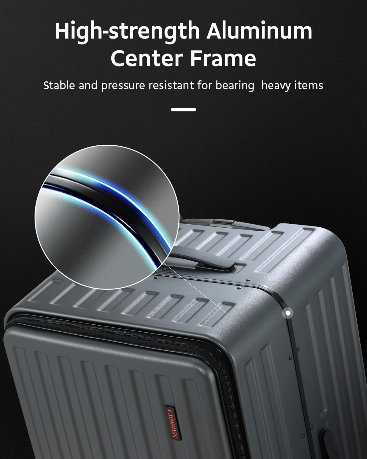 CENSIEN Checked Luggage, Large Suitcase 29 Inch Trunk Luggage with Spinner Wheels, Lightweight ABS+PC Hard Shell with Aluminum Frame, Top Opening, TSA Lock (Grey, 1PC) image number 2