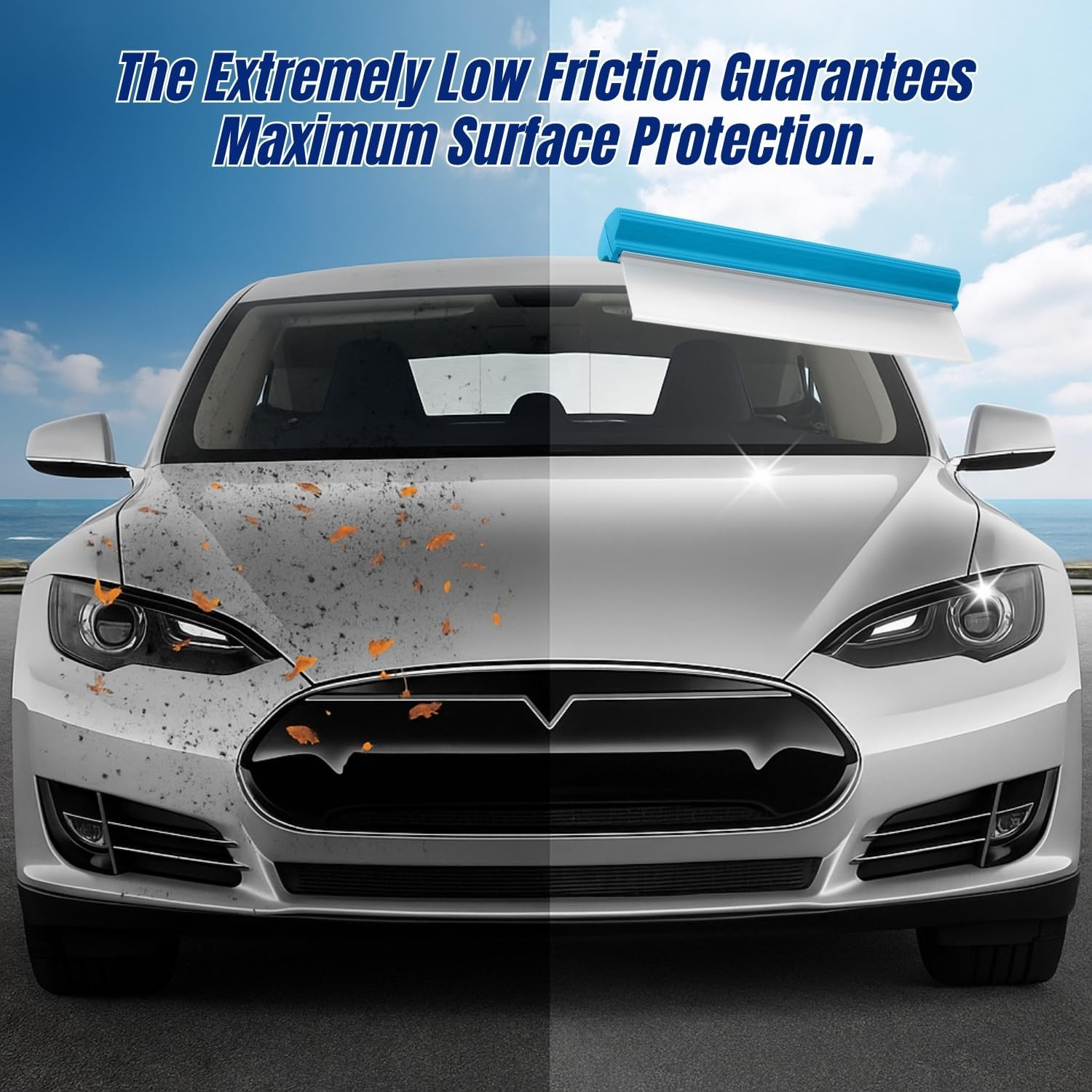 HOMESHOPA Flexible Silicone Water Blade Squeegee Window Wiper Car Glass Drying T-Bar Quick Water Remover from Windscreen Professional Cleaning image number 5