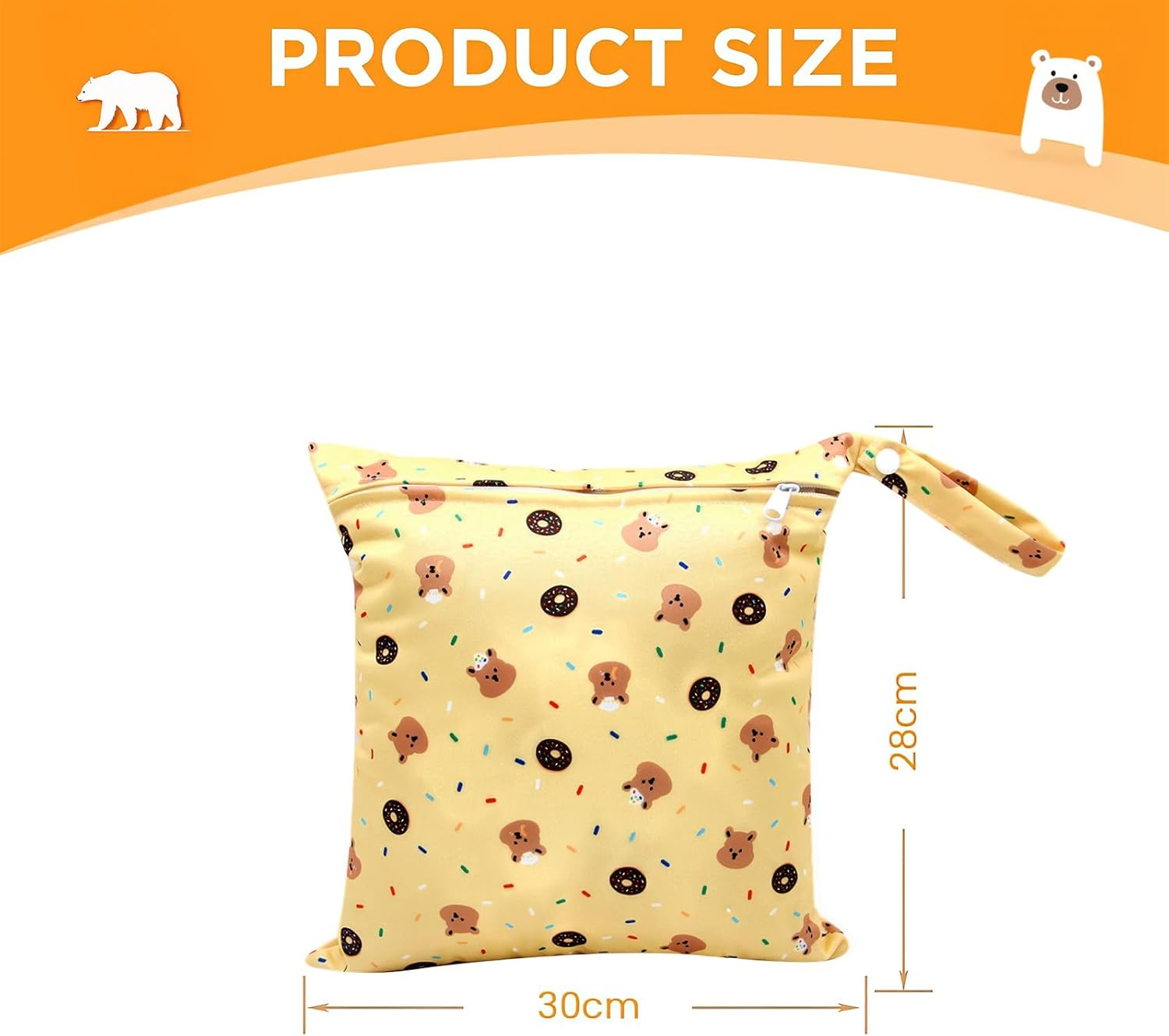 1 X Reusable Waterproof Wetbag for Nursery, Changing Bag, Wet Bag, Nappy Bag with Zip, Wet Bag, Nappy Bag, Dry Bag for Travel, on the Go Wetbag, Swimming Equipment, Multicoloured image number 5