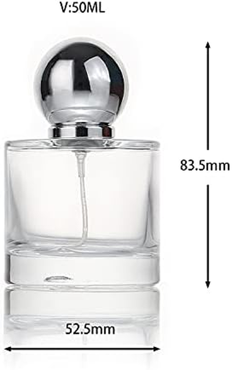 50Ml Clear Empty round Glass Perfume Spray Bottle - Spherical Cap image number 1