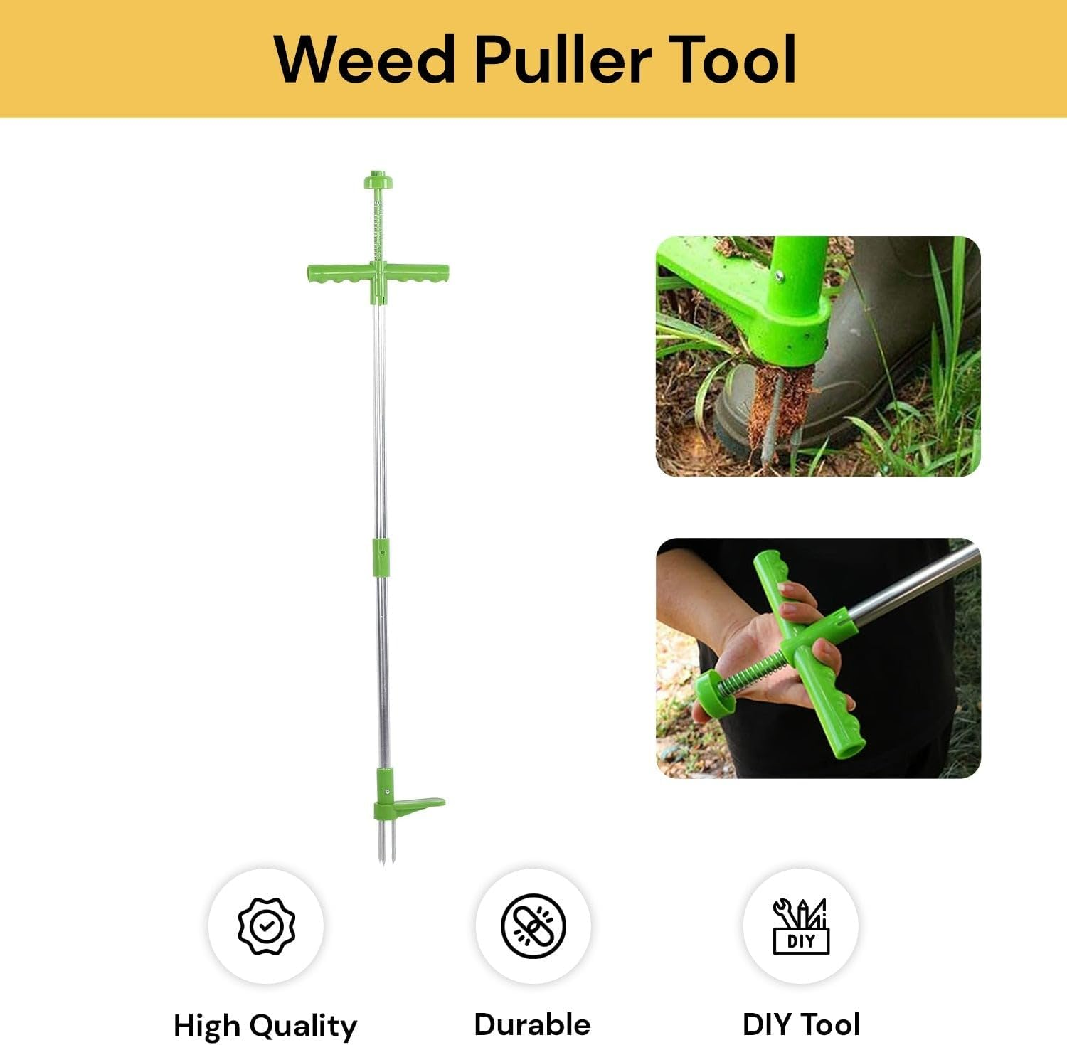 Spendeal Weed Puller Tool, Stand up Weeder with Long Handle and 3 Claws, Hand Weed Remover Grabber for Garden, Dandelion Root Puller Tool for Lawn and Soil &ndash; Manual Weeding Tool image number 1
