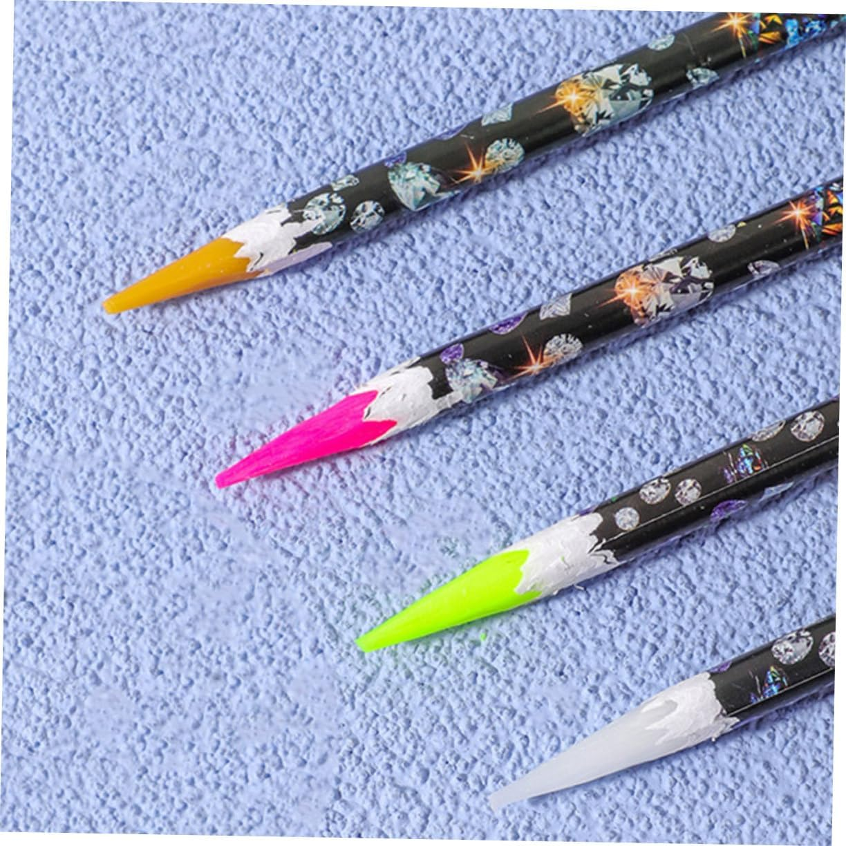 CTIRCHIU 4Pcs Stipple Crayons Nail Design Rhinestone Picker Pen Nail Art Tools for Diy Manicure image number 3