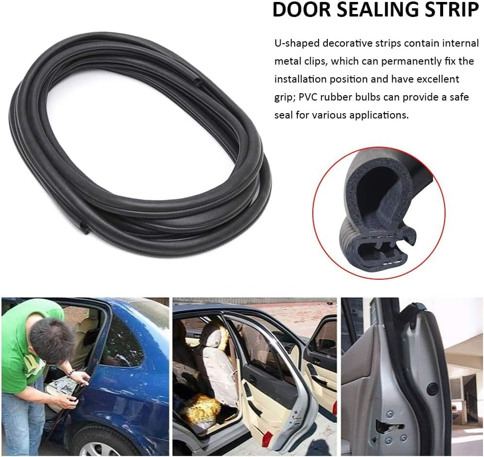Car Weather Stripping Trim Seal Strip with Side Bulb for Cars, Boats, Trucks, Rvs and Home Applications - PVC Bulb Trim with EPDM Rubber Seal (6M/20Ft) image number 4