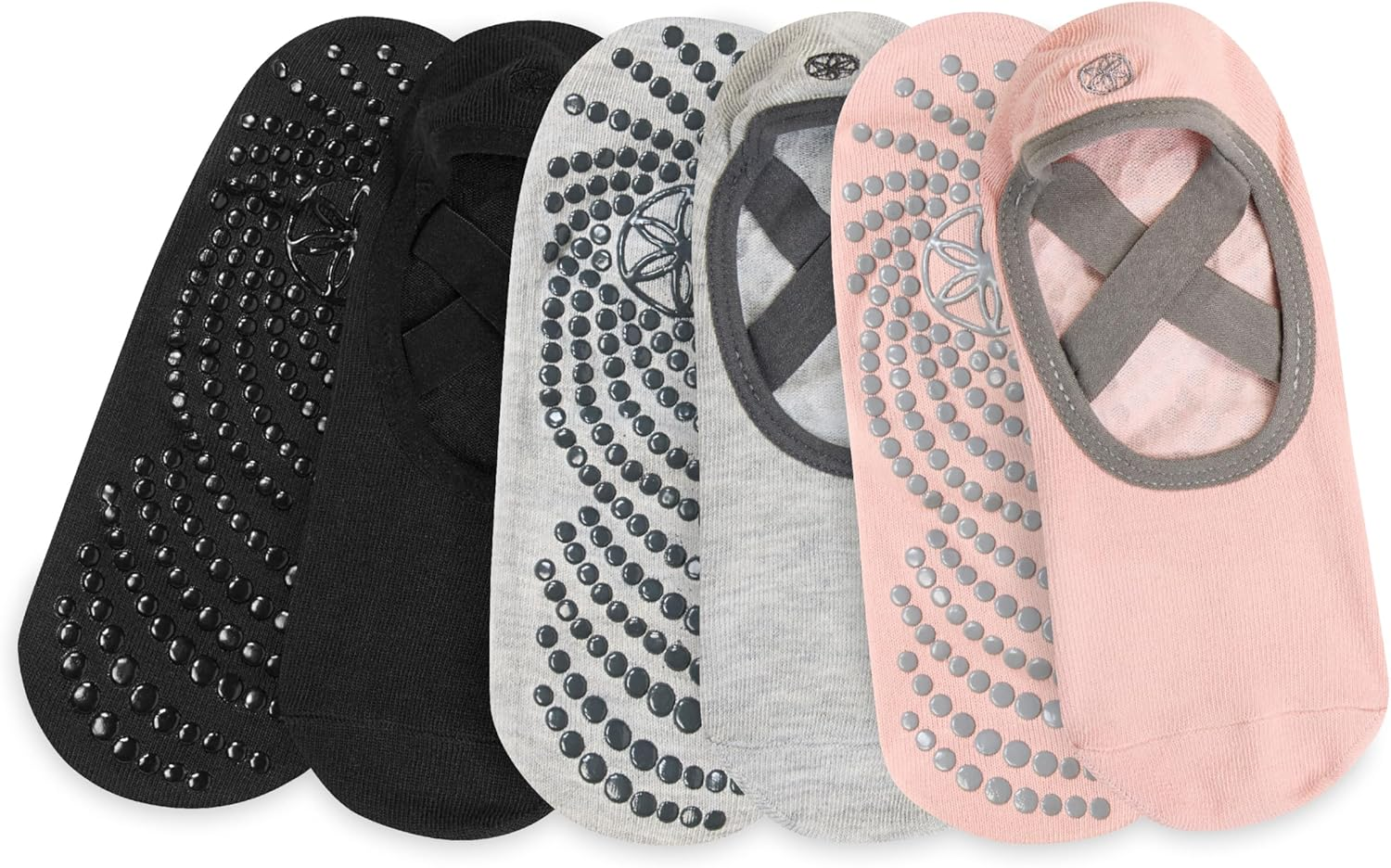 Gaiam Yoga Barre Socks - Non Slip Sticky Toe Grip Accessories for Women & Men