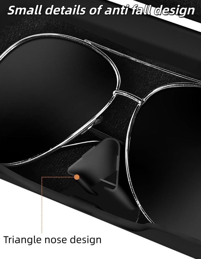 Universal Car Glasses Holder & Organizer Case - Anti-Slip Clip-On Visor Sunglasses Eyeglass Storage Box for Men Women, Travel Automotive Interior Accessories Fits All Car Models (Beige) - Gray image number 4