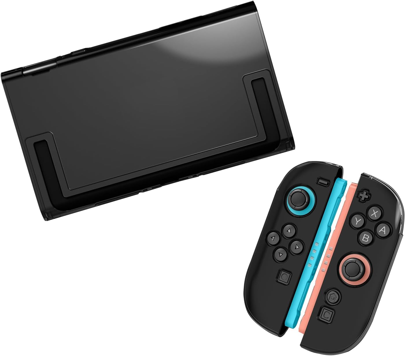 Case for Nintendo Switch 2 Cover Protective Set, PC and TPU Material, Console and Controller Cover (Transparent)