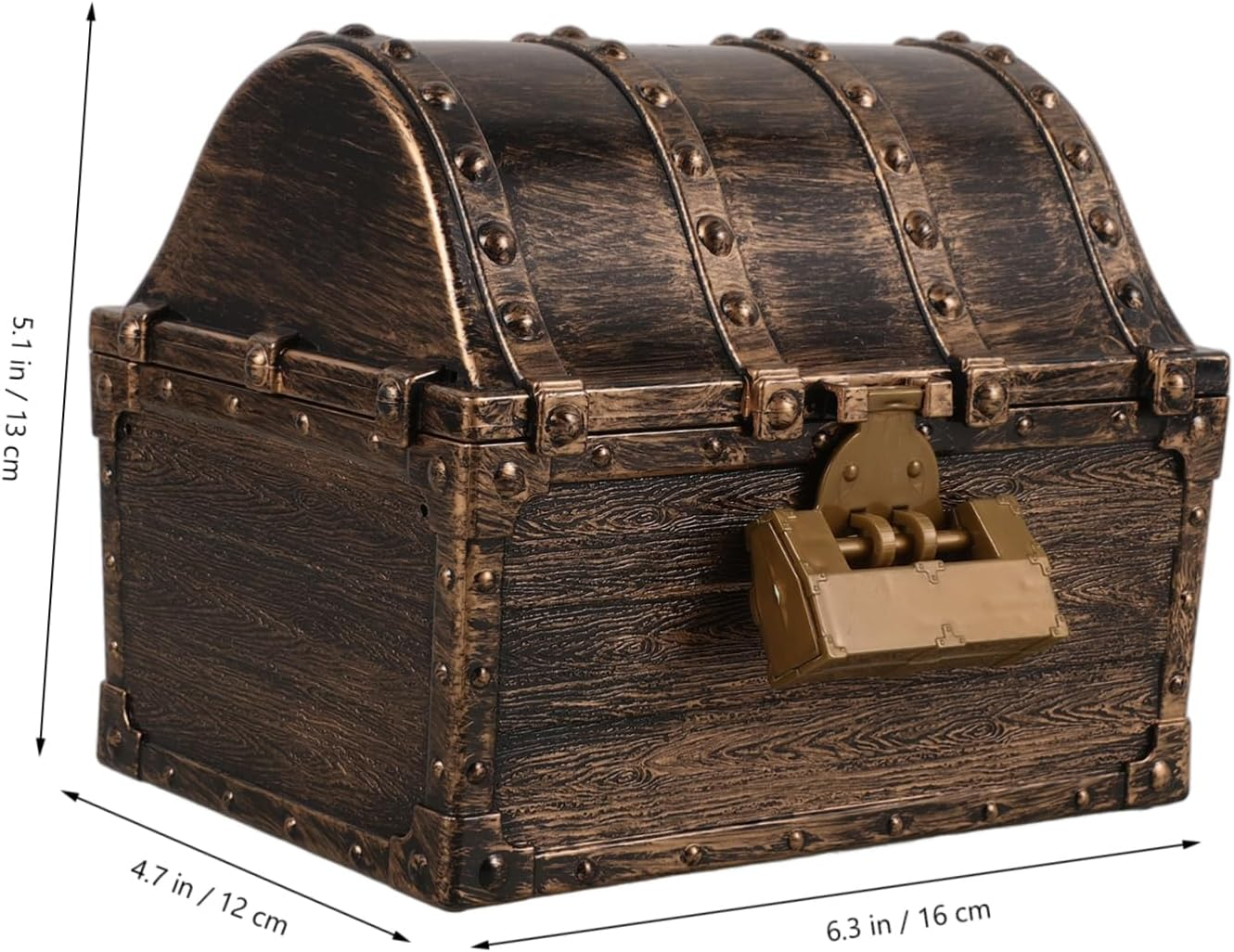 Pirate Treasure Chest Box Vintage Style Mini Toy Storage Box Long Lock Pirate Party Decor Retro Keepsake Organizer for Children image number 1