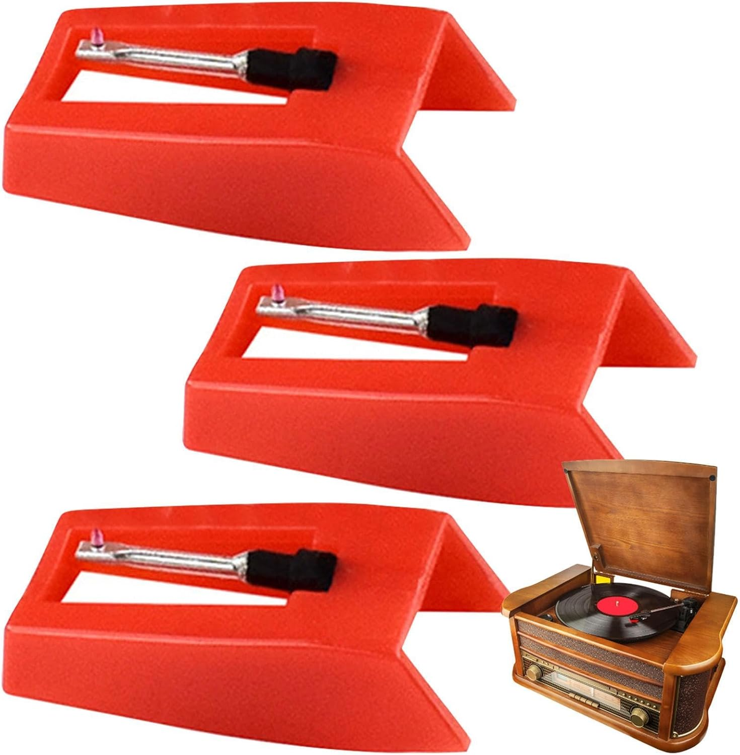 Record Player Needle,3X Phonograph Players Needles | Players Replace for Enhanced Audio Performance Clarity and Durability image number 2