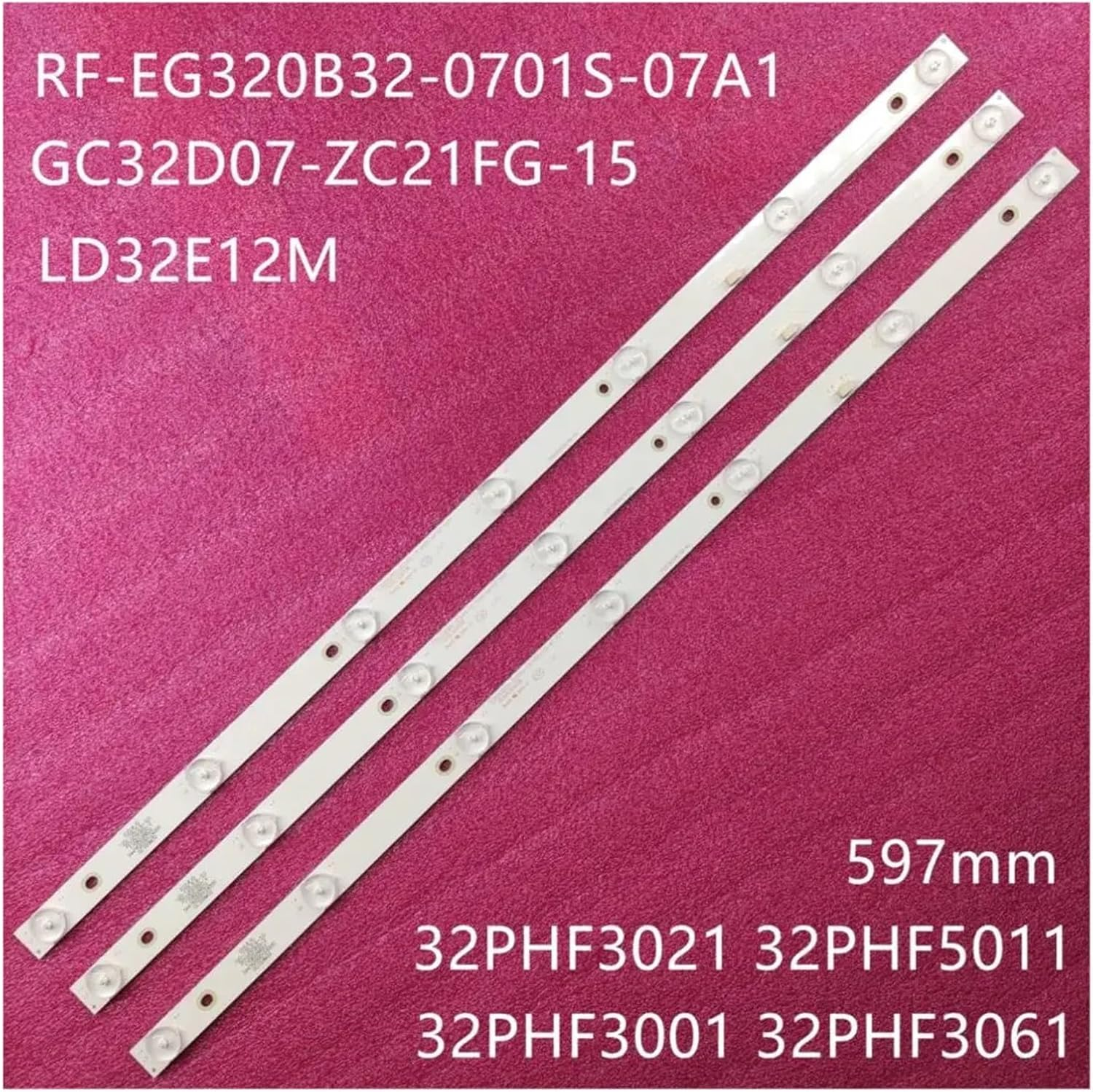LED Backlight Strip for 32" TV GC32D07-ZC21FG-15 RF-EG320B32-0701S-07A1 32PHF3001 32PHF3061 32PHF3021 32PHF5011 LD32E12M (Color : 30 Pieces for 10TV) - 3 Pieces For 1Tv image number 3
