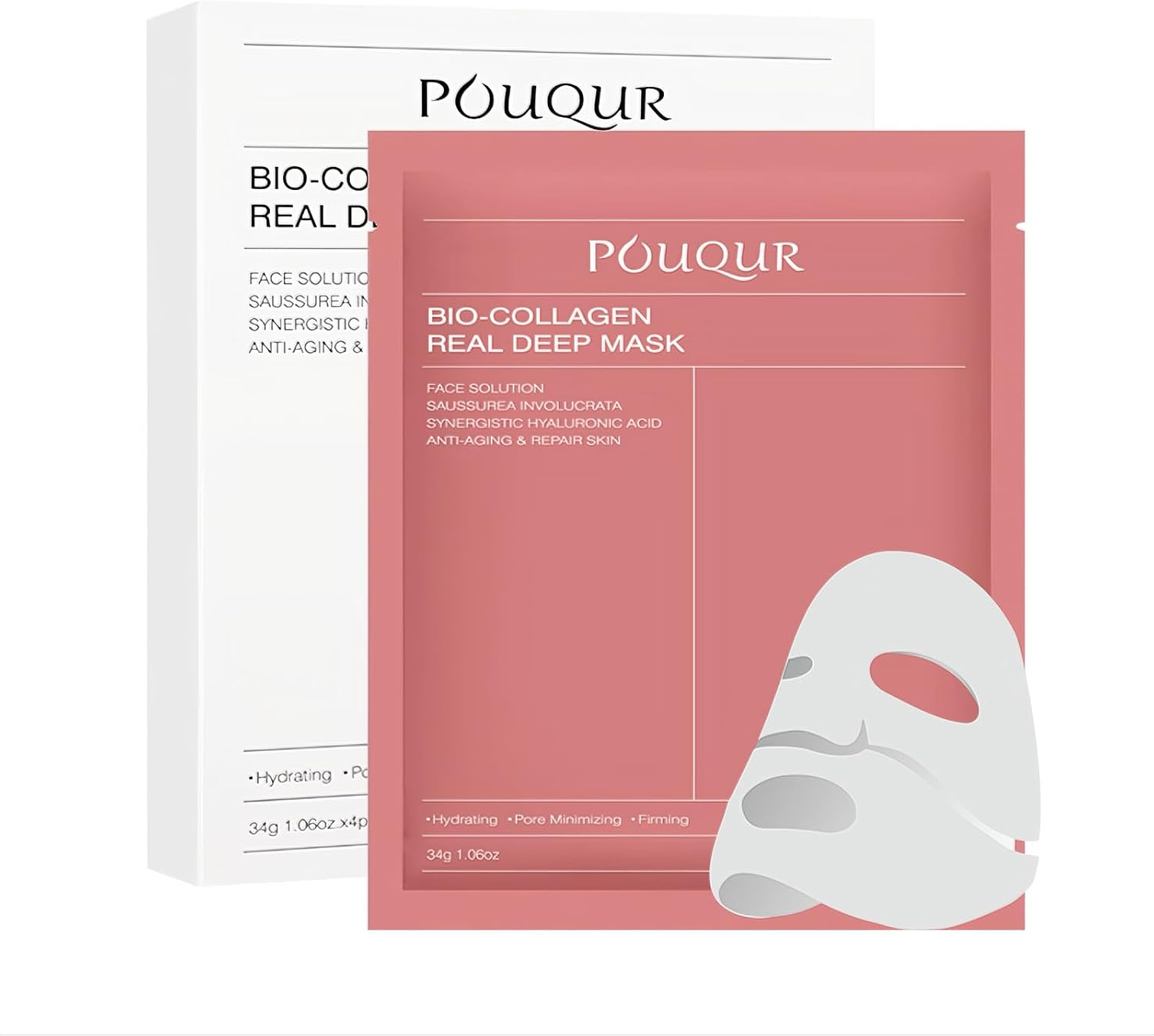 8Pcs Collagen Mask, Hydrating Overnight, Bio-Collagen Sheet Mask for All Skin Types Anti-Aging - Minimize Wrinkles & Boost Elasticity, Plump Skin Treatment image number 4