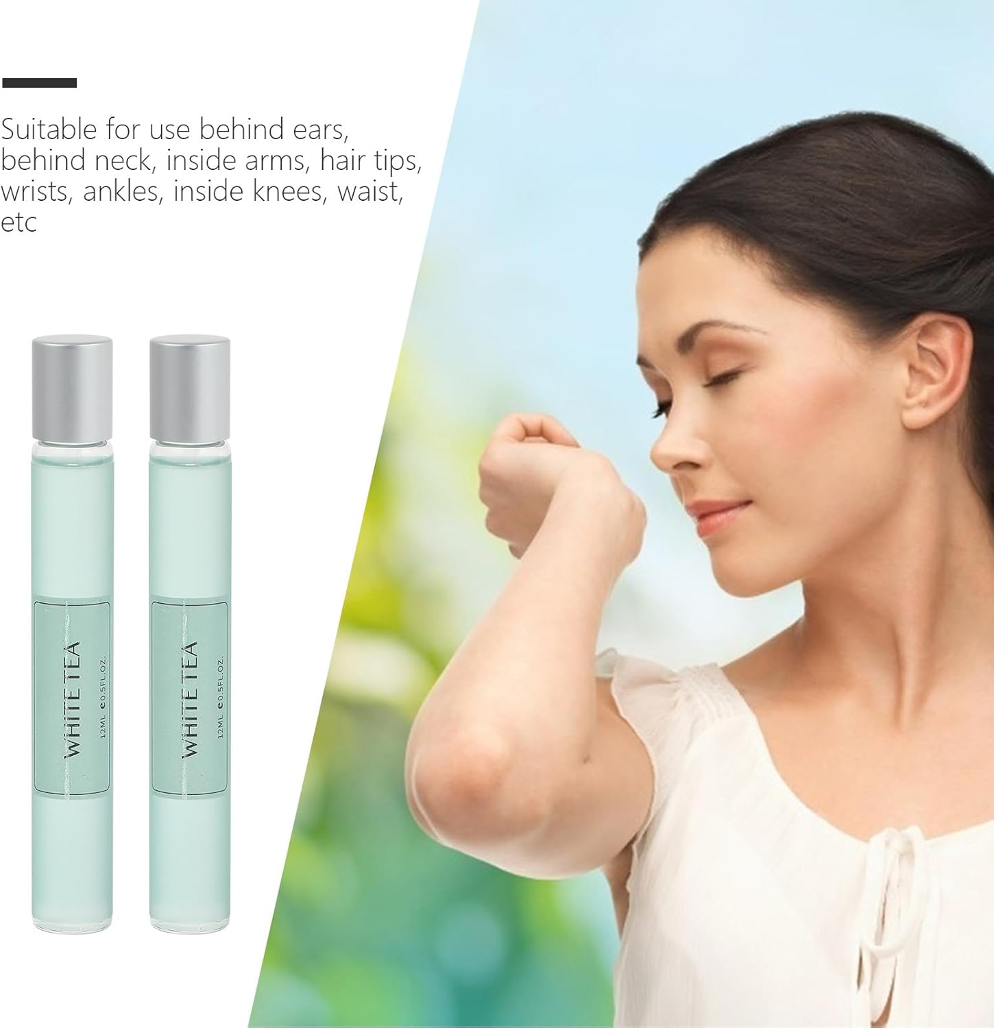 HEALEEP White Tea Perfume Roll-On Natural Fragrance for Men Women Daily Use Portable Body Perfume image number 6
