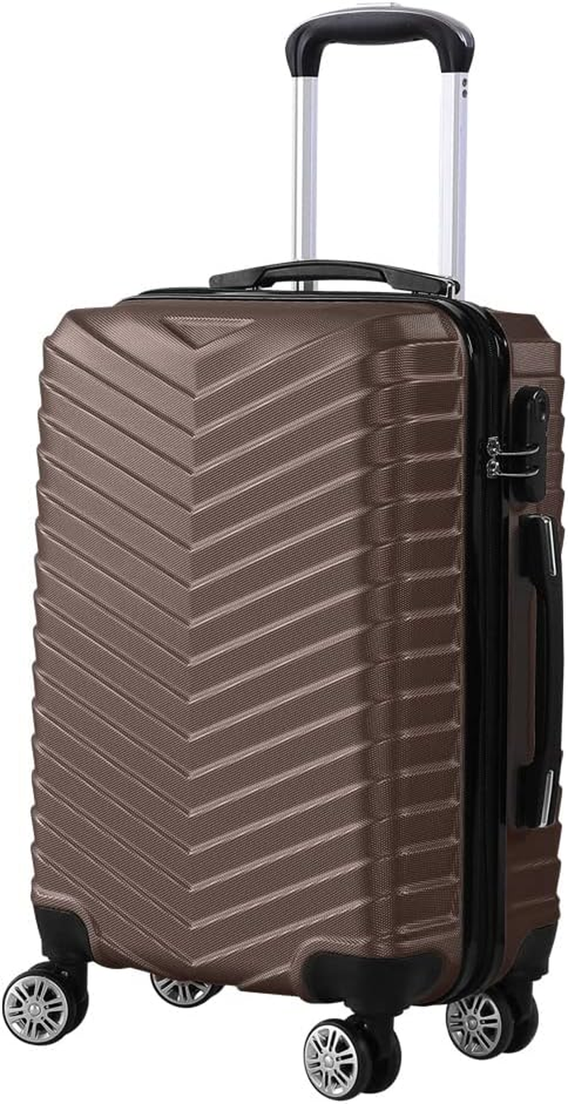 Slimbridge 20" Inch Luggage Suitcase Trolley Travel, Packing with Built-In Lock, Hard Shell, Wheels 360&deg; Spinner Luggages Suitcases Carry on Bag, Rose Gold