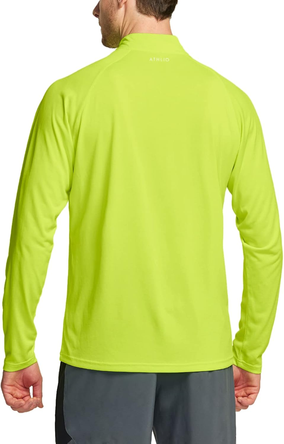ATHLIO Quick-Dry UV Protection Long Sleeve Shirt - Men'S 1/4 Zip Athletic Running Top 3Pack