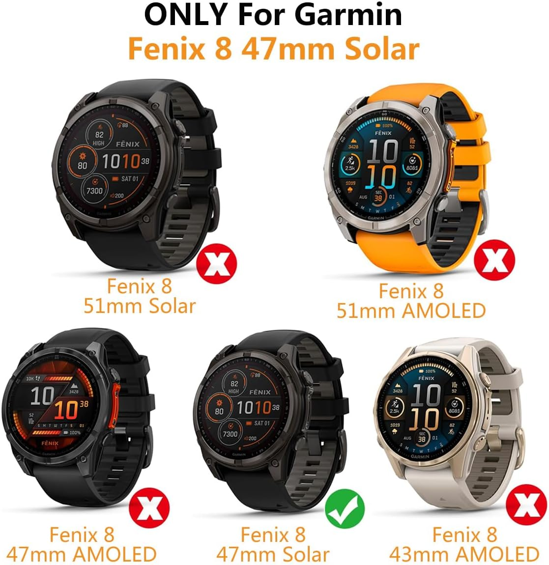 HOMTERN Case for Garmin Fenix 8 47MM AMOLED or Solar Sapphire,Flexible Silicone Armor Cover Shell Shockproof Scratch-Proof Drop-Proof Protector Case (47Mm Solar) image number 6