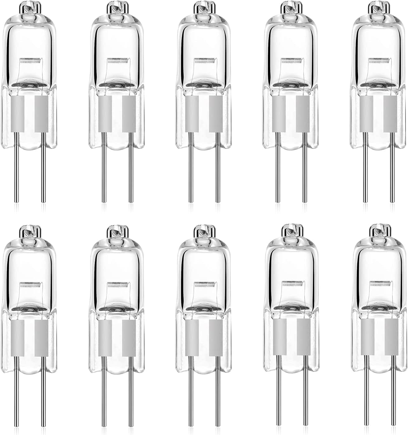 Bonlux 10-Pack G4 Halogen Light Bulbs Dimmable, G4 10W 12V 2 Pin Clear Capsule Lamp Bulb T3 JC Type Bi-Pin Base Replacement Warm White 2800K for Landscape under Cabinet Puck Light Cooker Lighting ﻿ image number 1