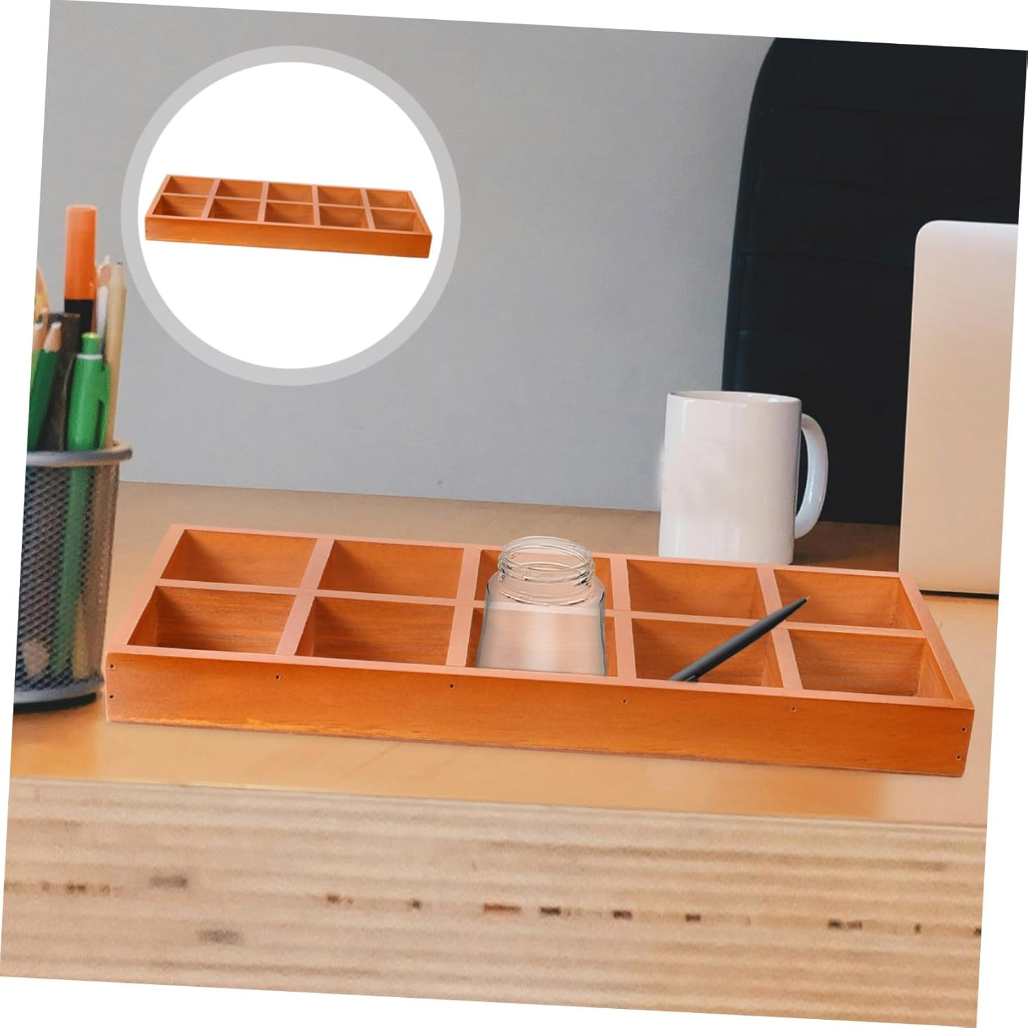 TEHAUX Multifunctional Desktop Storage Container Containers Lid for Home Office image number 6