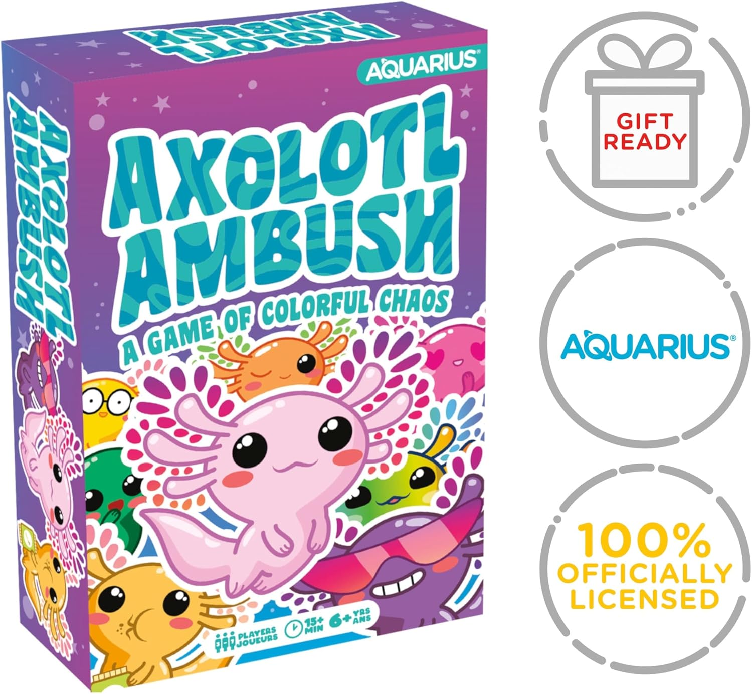 AQUARIUS Axolotl Ambush Card Game - Great Family Fun - Ages 6+ - Officially Licensed for Fun - Axolotl Card Game - Merchandise & Collectibles image number 1