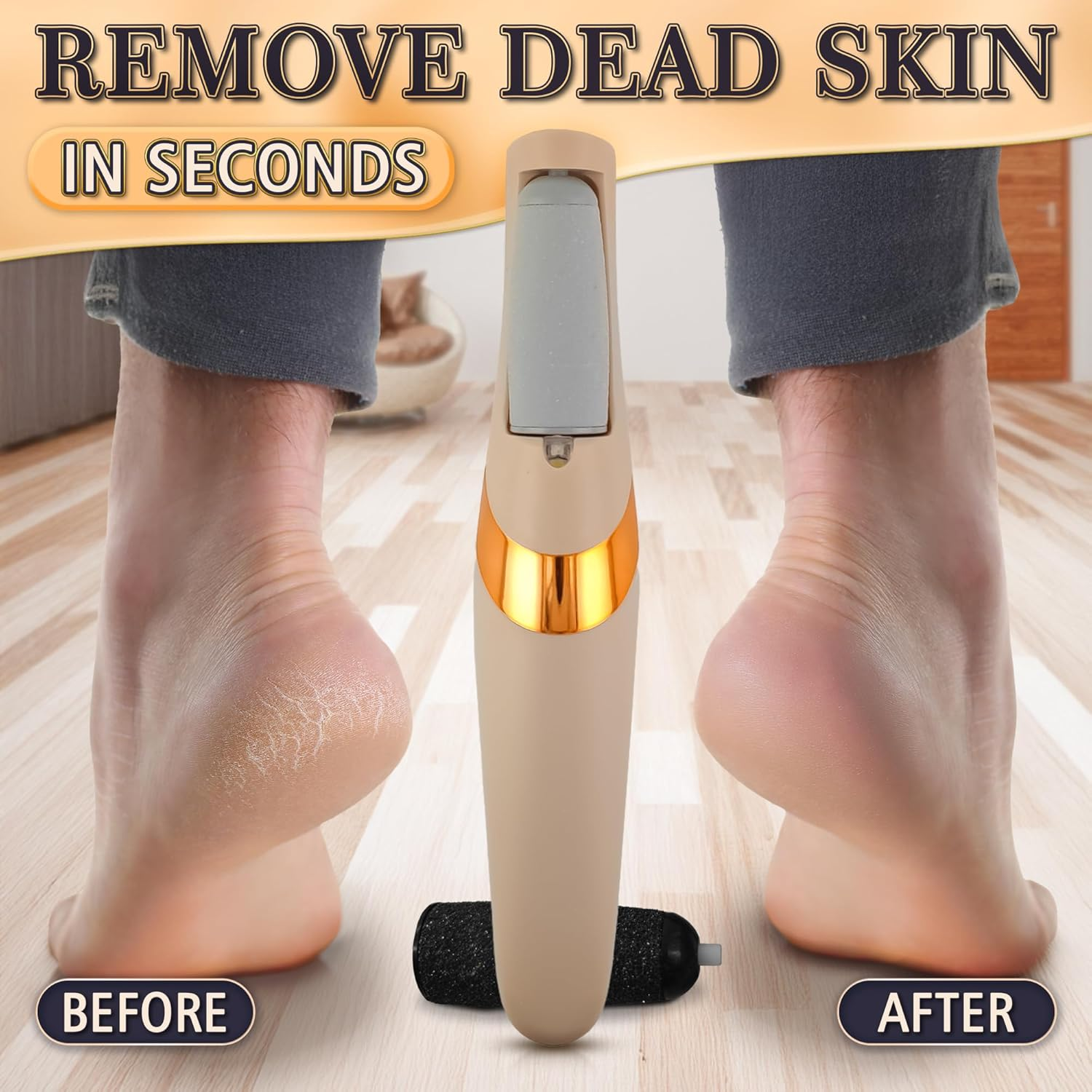 Electric Callus Remover for Feet &ndash; Rechargeable Electric Foot Callus Remover Tool with 2-Speed Foot Sander with 2 Rollers (Coarse & Fine) for Smooth & Soft Feet &ndash; Compact for Daily & Travel Use image number 3
