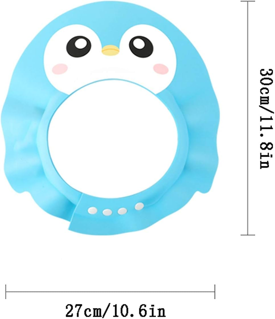 Useful Children'S Shampoo Big Hat Waterproof Thick Silicone Shower Cap Ear Protection Design Four-Speed Adjustment Suitable for Ladies, Children and Girls, Travel Sp (Color : Light Blue)