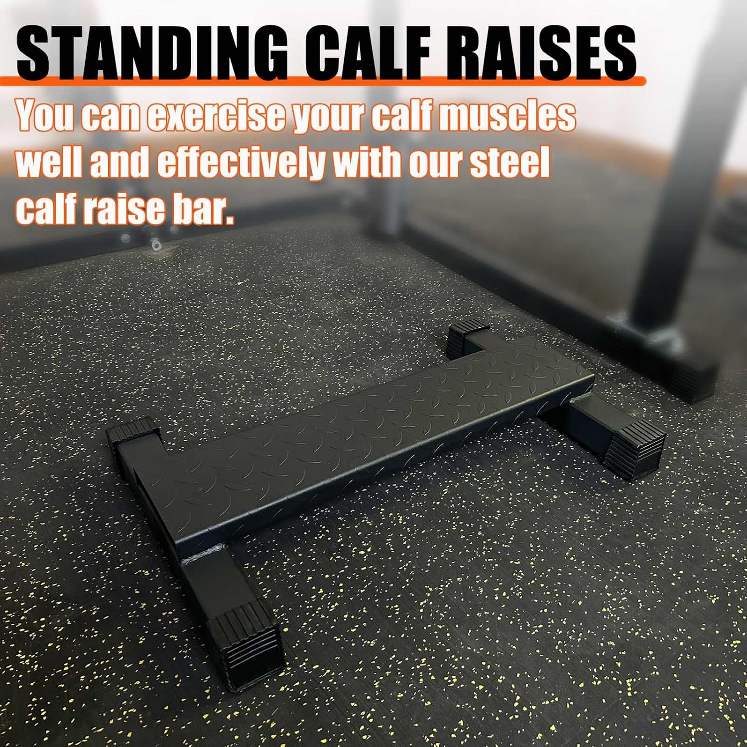 BLUSLM Steel Calf Raise Bar, Standing Machine for Stretching, Squat, Foot Stretch, Anti-Slip Solid Block (Calf Raise BAR 1) image number 6