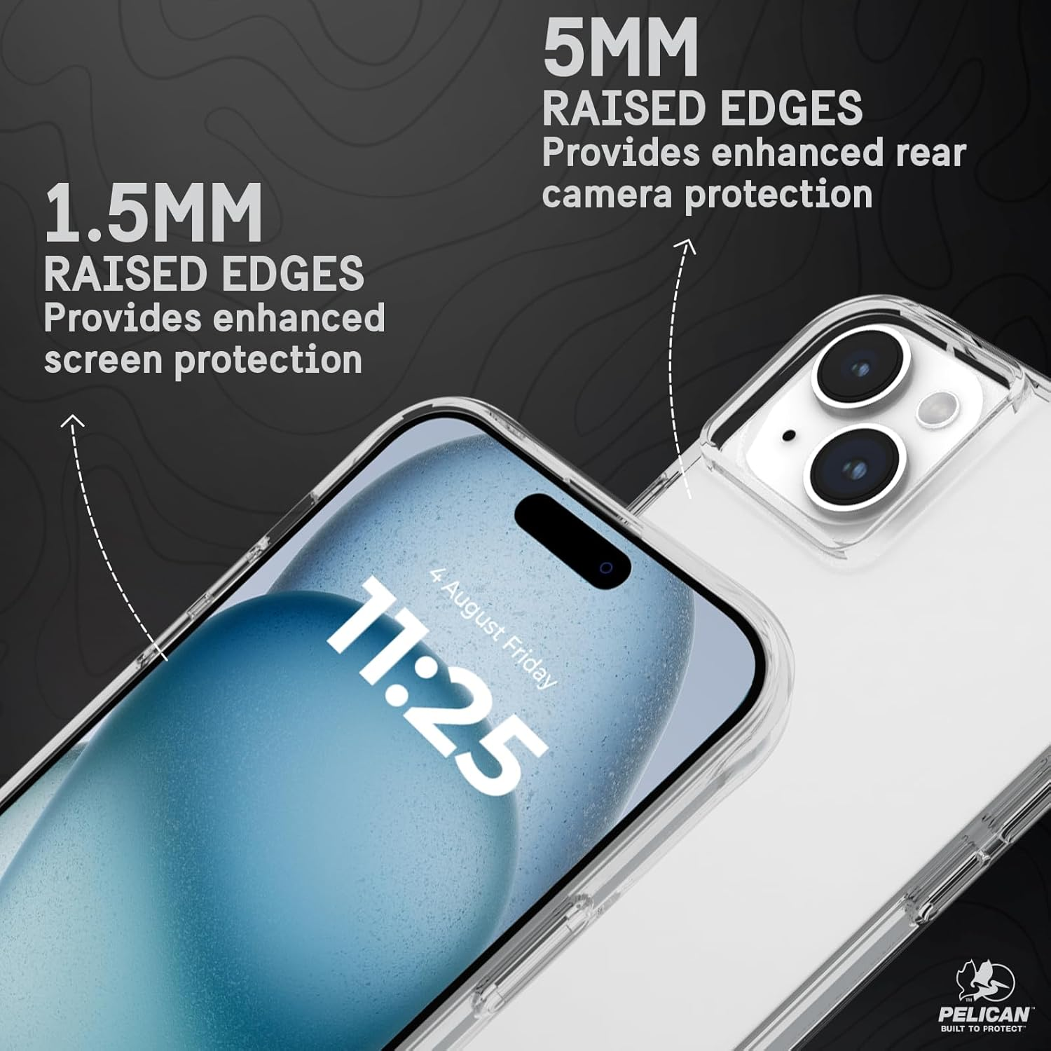 Pelican Ranger Series - Iphone 15 plus Case 6.7' [Wireless Charging Compatible] [Anti-Yellow] Protective Phone Case with Anti-Scratch Tech [12Ft Mil-Grade Drop Protection] 15 plus Cover - Clear - Clear image number 3