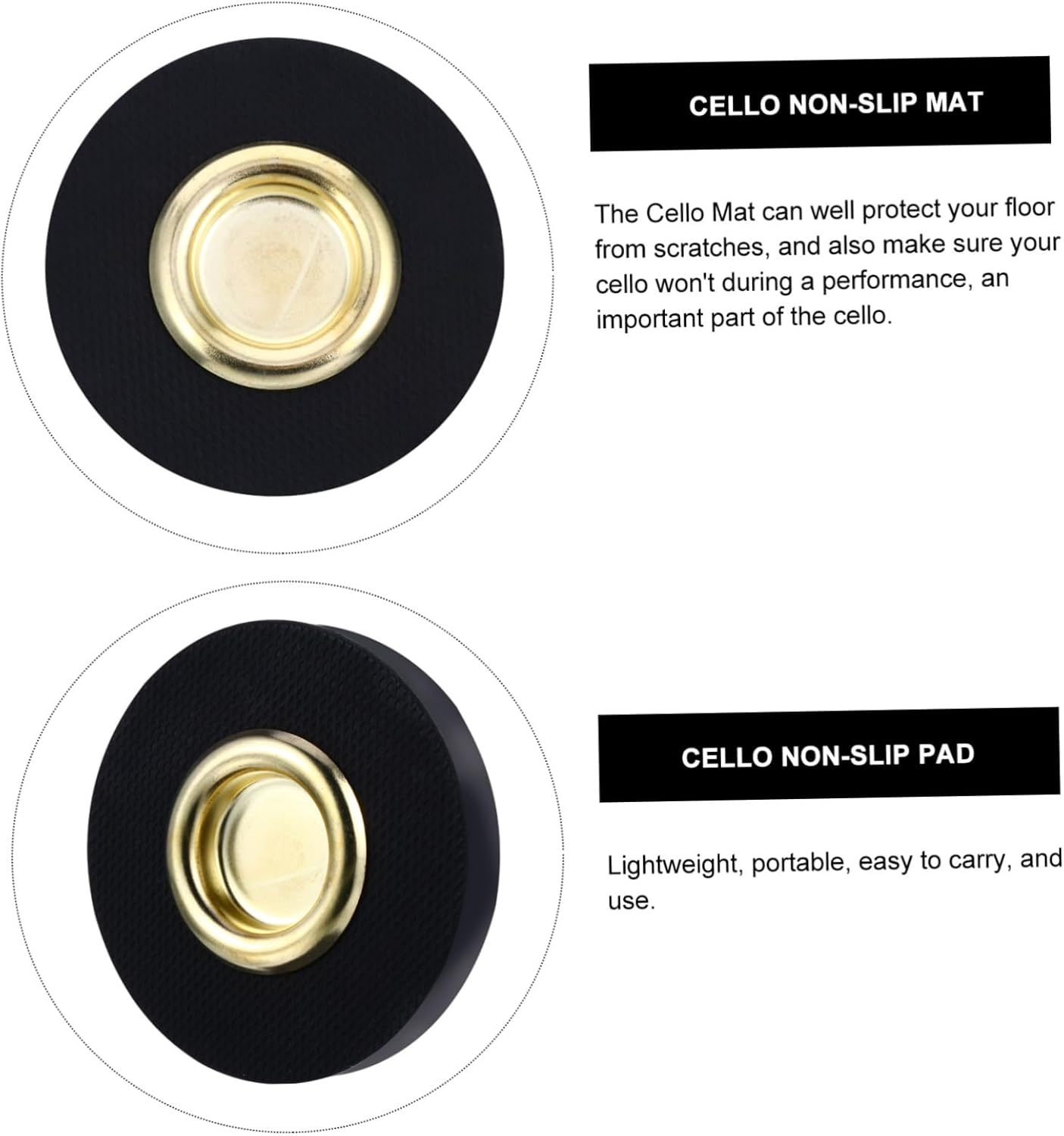 Anti-Slip Mat for Cello End Pin Stand Holder Violoncello Non Slip Pad Floor Protector Small Nylon Material Lightweight Portable image number 1