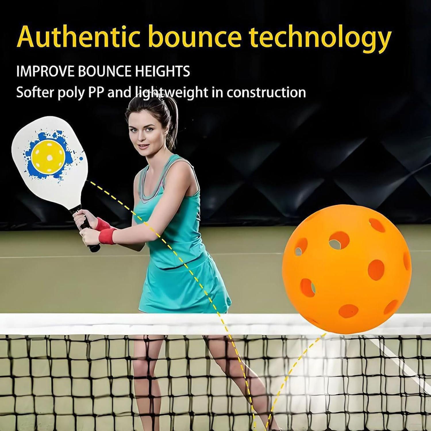 4-Pack 40-Hole Pickleball Balls - Professional Grade, 2.91" Diameter, High Balance and Stable Bounce for Realistic Flight - Premium Pickleball Equipment for Outdoor/Indoor Play image number 4