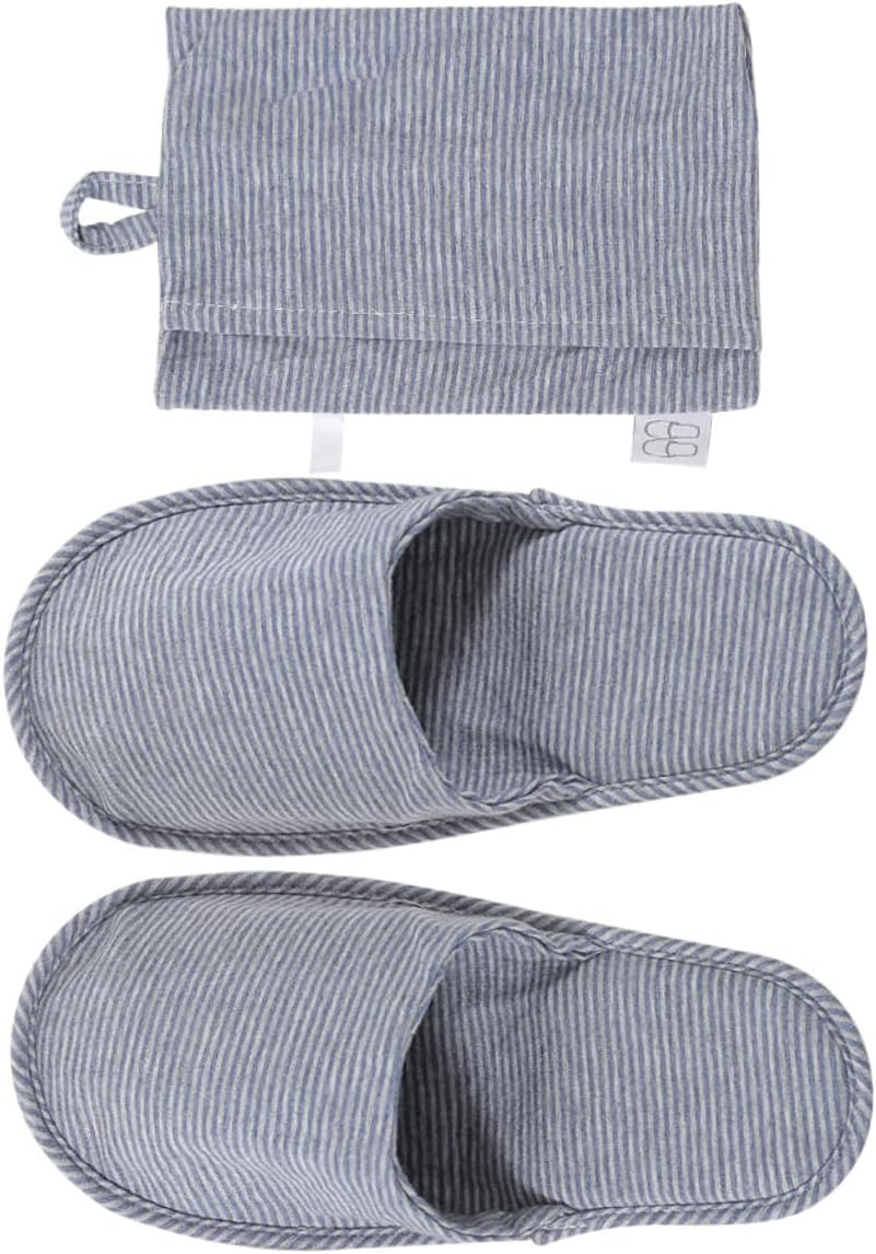 FOYTOKI Travel Slippers Folding Portable Cotton Soft Sole Lightweight Unisex Thin Design Foldable Hotel Slippers for Plane Trips and Indoor Use image number 4